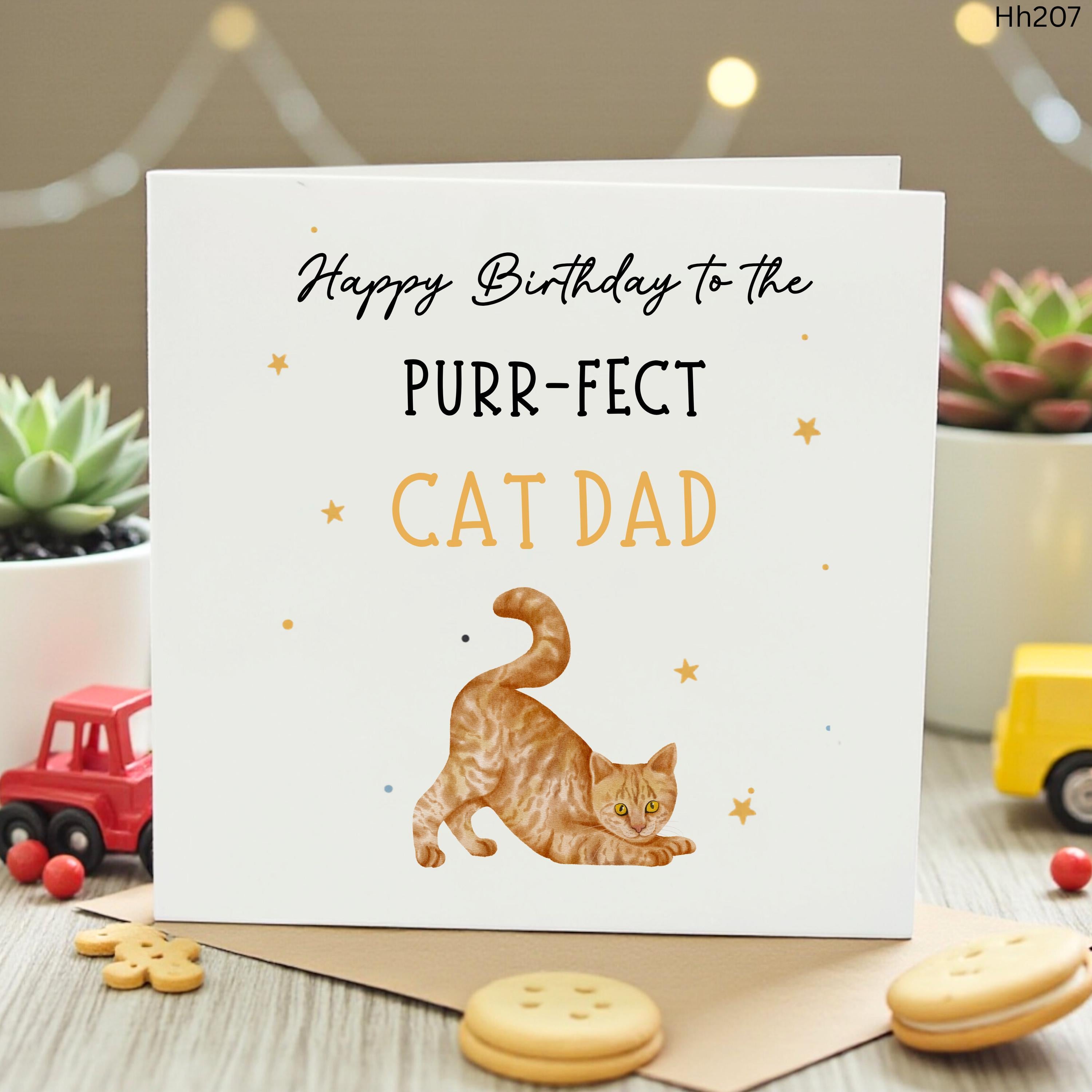 Cat Dad Birthday Card Purrfect Cat Dad Card From The Cat Funny Cat Birthday Card For Him Ginger Cat Card Cute Cat Daddy Card Card For Men