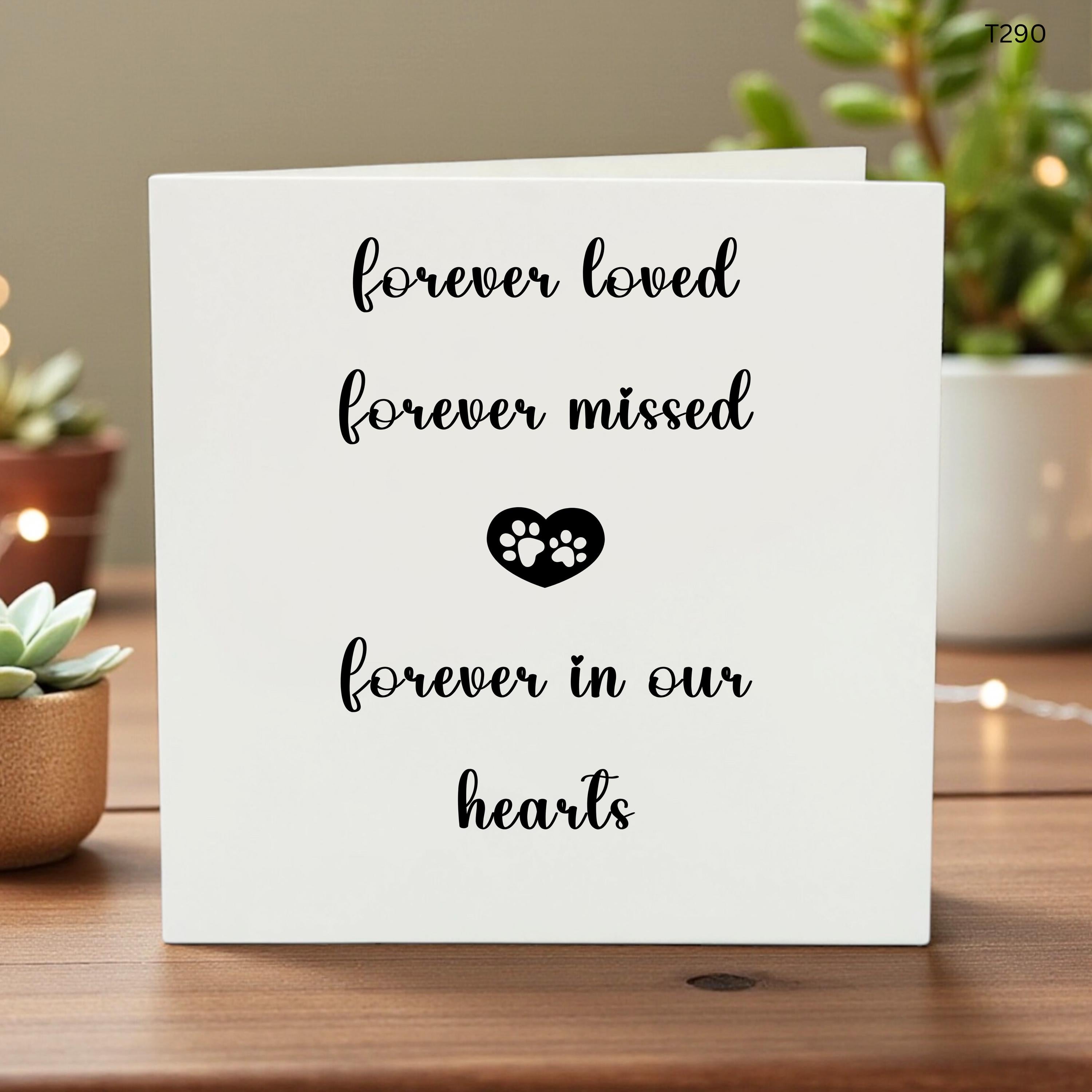 Pet Loss Sympathy Card, Forever Loved Forever Missed Card, Dog Bereavement Gift, Custom Cat Memorial Card, Sorry For Your Loss Paw Print