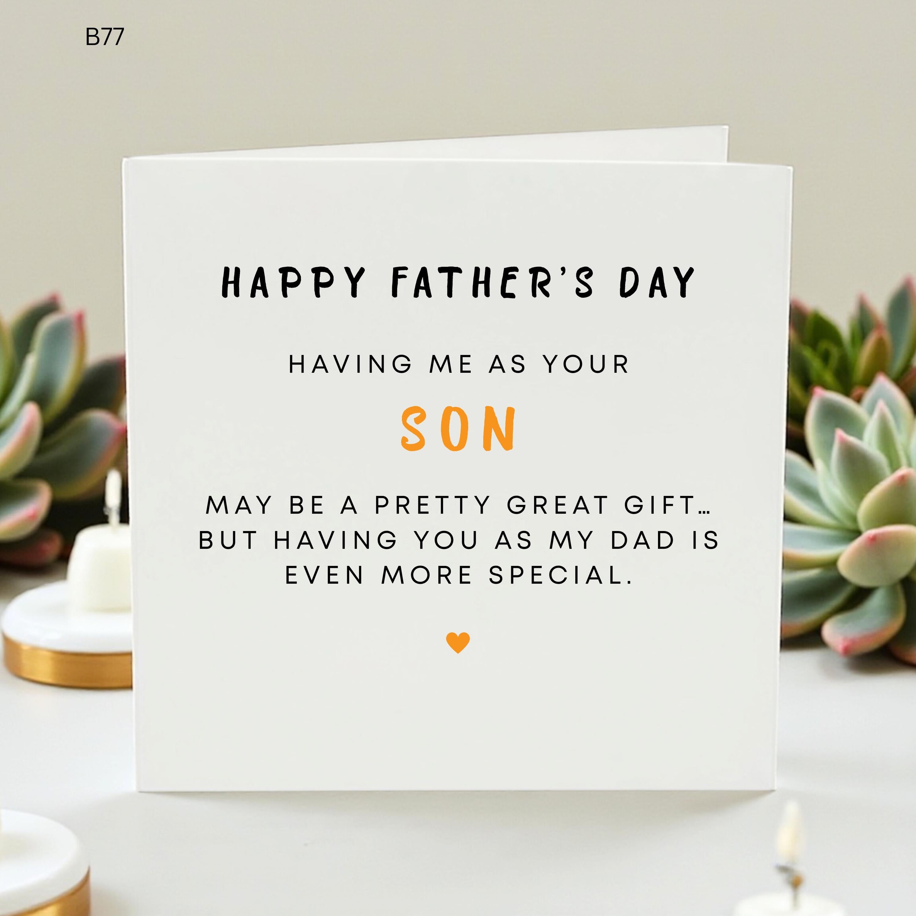 Funny Father’s Day Card From Son, Cute Dad Gift For Dad, Sentimental Daddy Greeting Card, Personalised Father Card From Son
