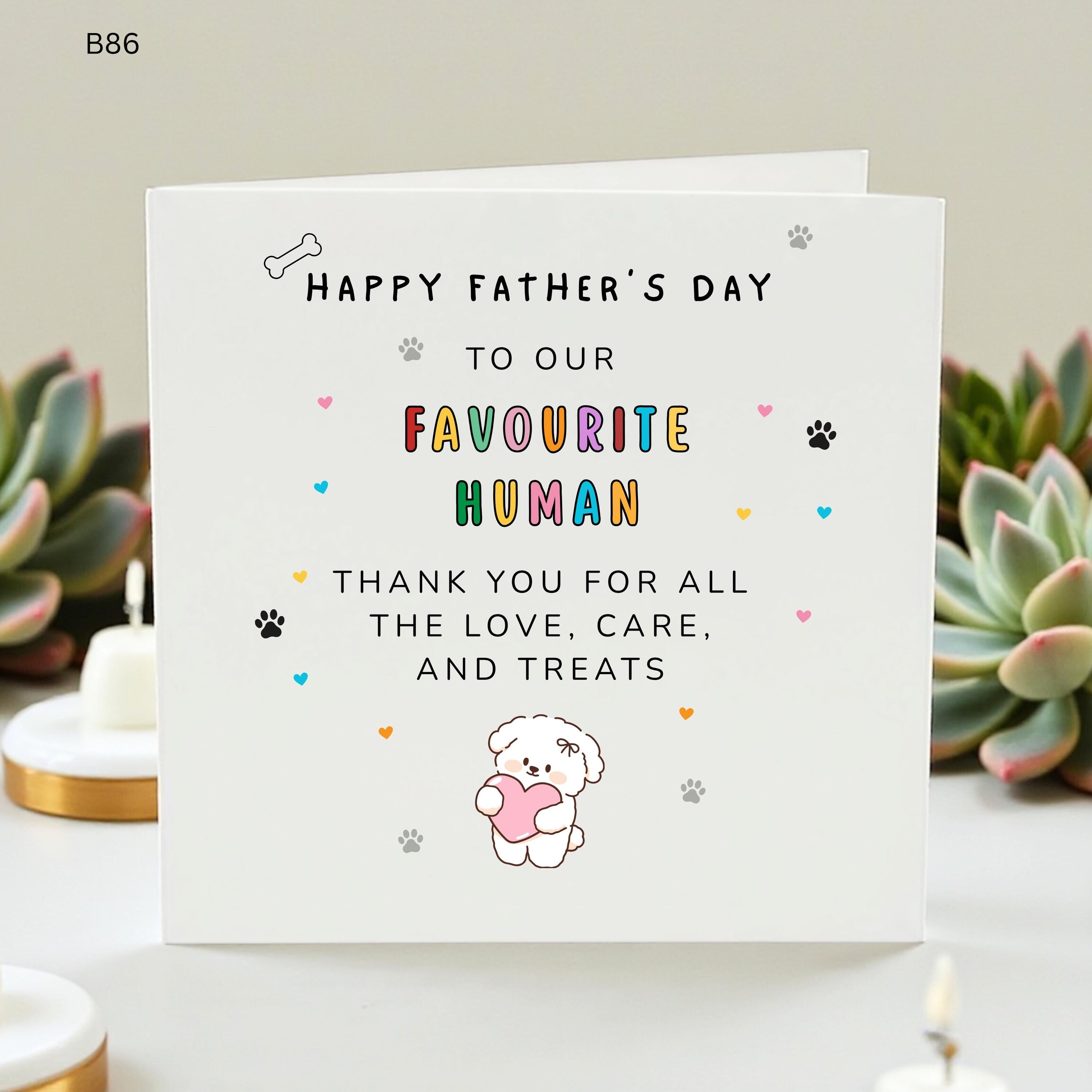 Dog Dad Fathers Day Card From Dog, Favourite Human Pet Card, Cute Dog Lover Gift, Funny Fur Dad Card, Personalised Card