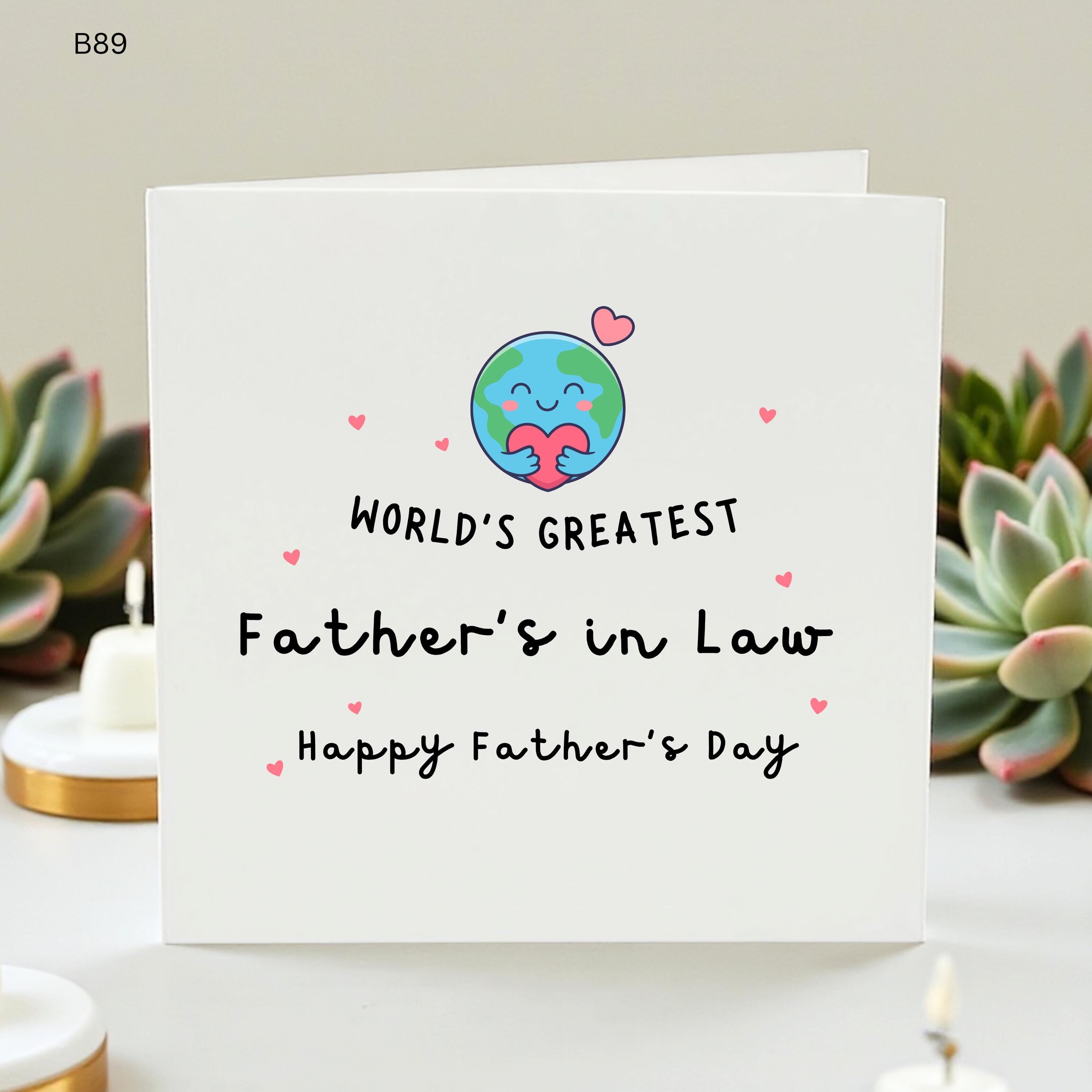 Father In Law Fathers Day Card, Worlds Greatest Father In Law Card, Cute Card for Him, Bonus Dad Gift, Thank You Card