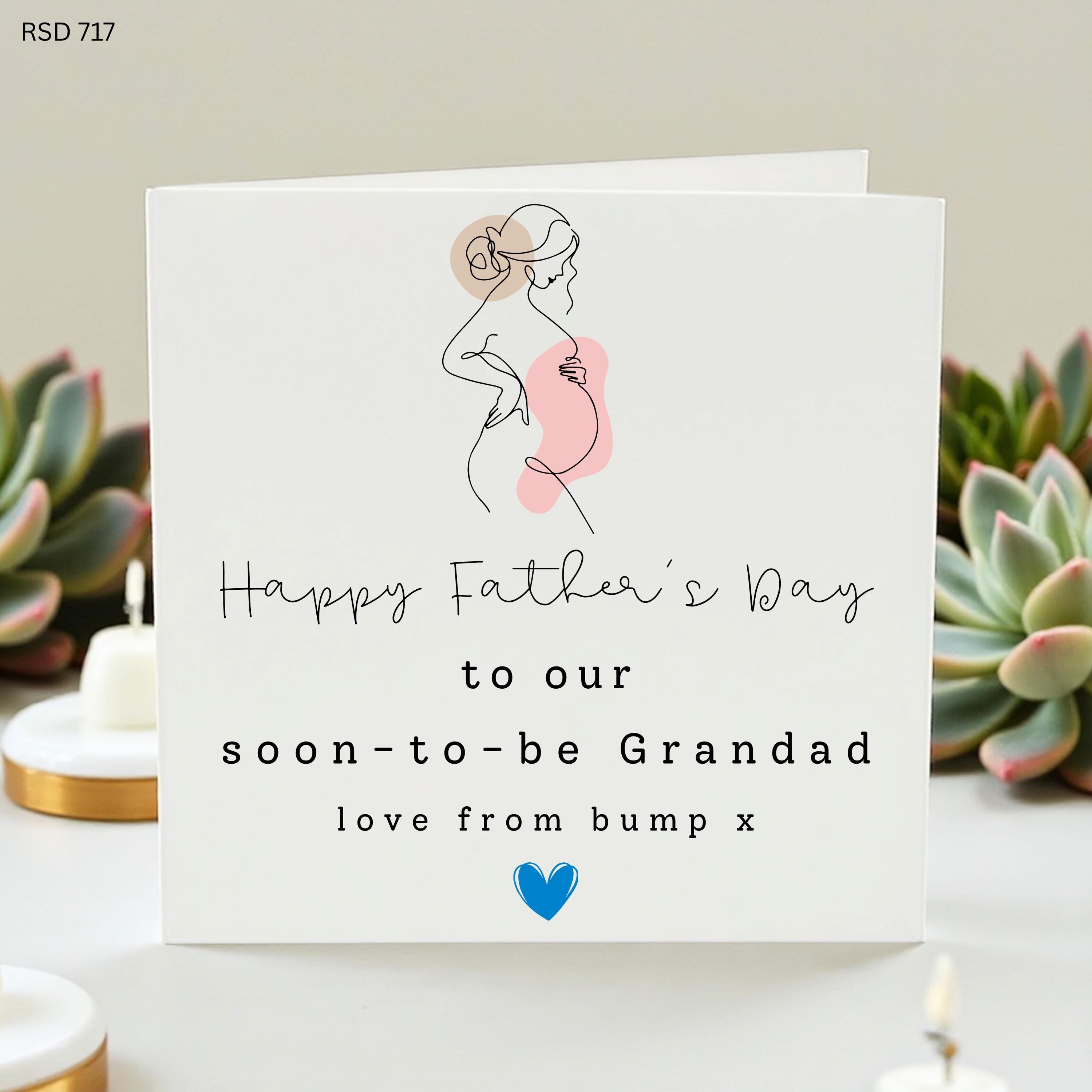 Soon To Be Grandad Father's Day Card, Love From Bump Card, Pregnancy Announcement Card For Grandad, First Grandad Gift