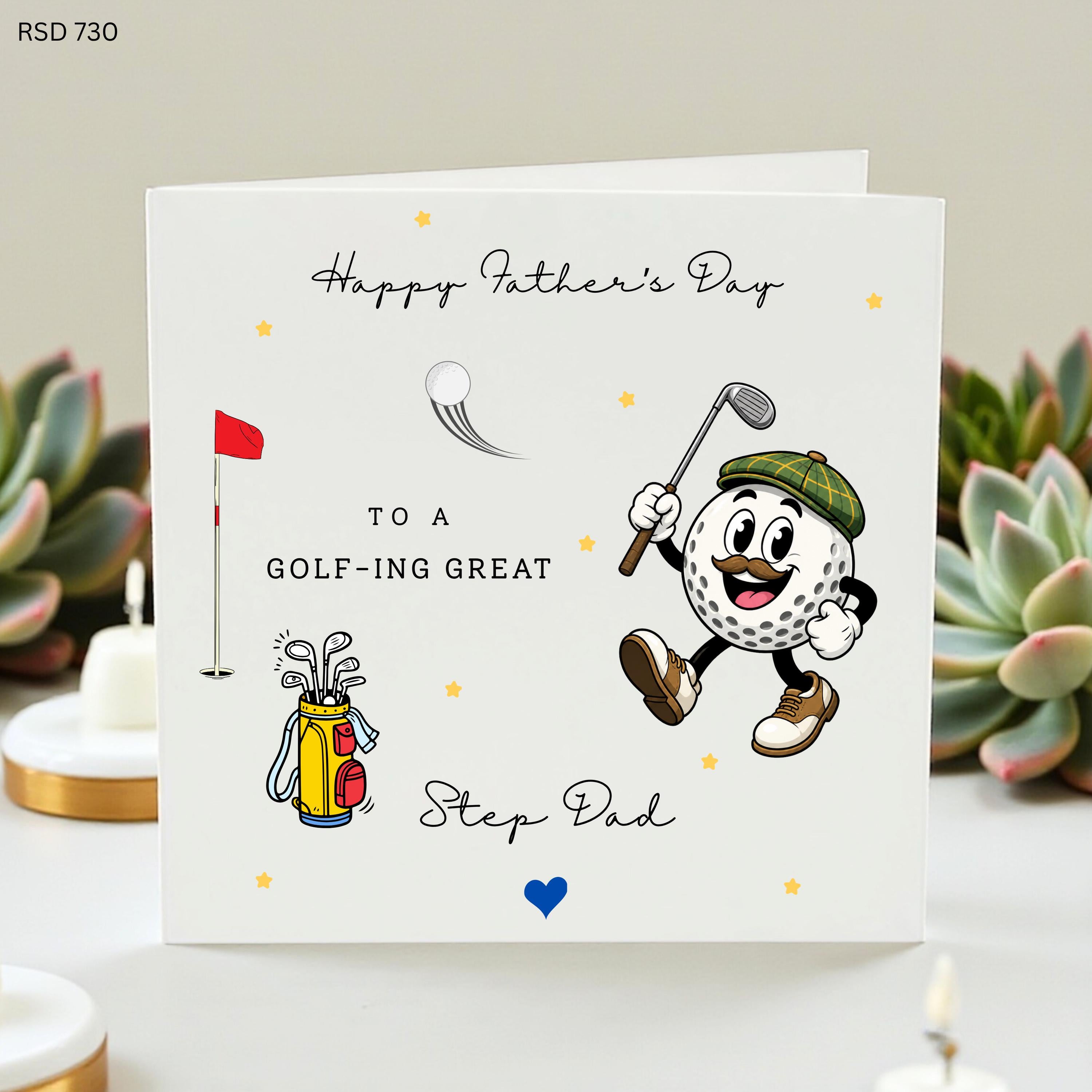 Golf Step Dad Father’s Day Card, Golfing Great Stepdad Card, Funny Golf Dad Card, Bonus Dad Card From Stepchild, Step Dad Gift