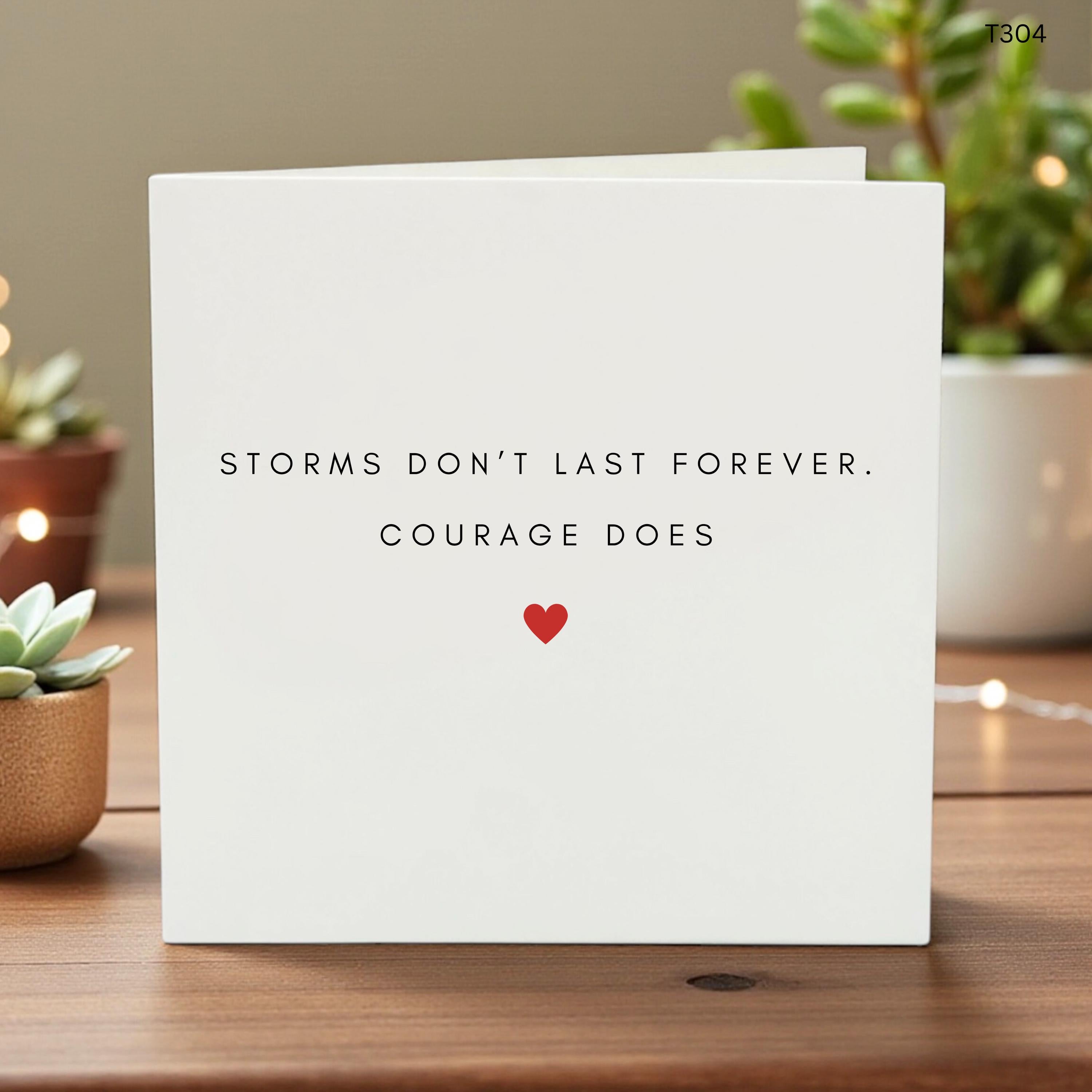 Inspirational Encouragement Card, Positive Courage Quote Card, Thinking of You Gift, Support Strength Card, Uplifting Mental Health Card