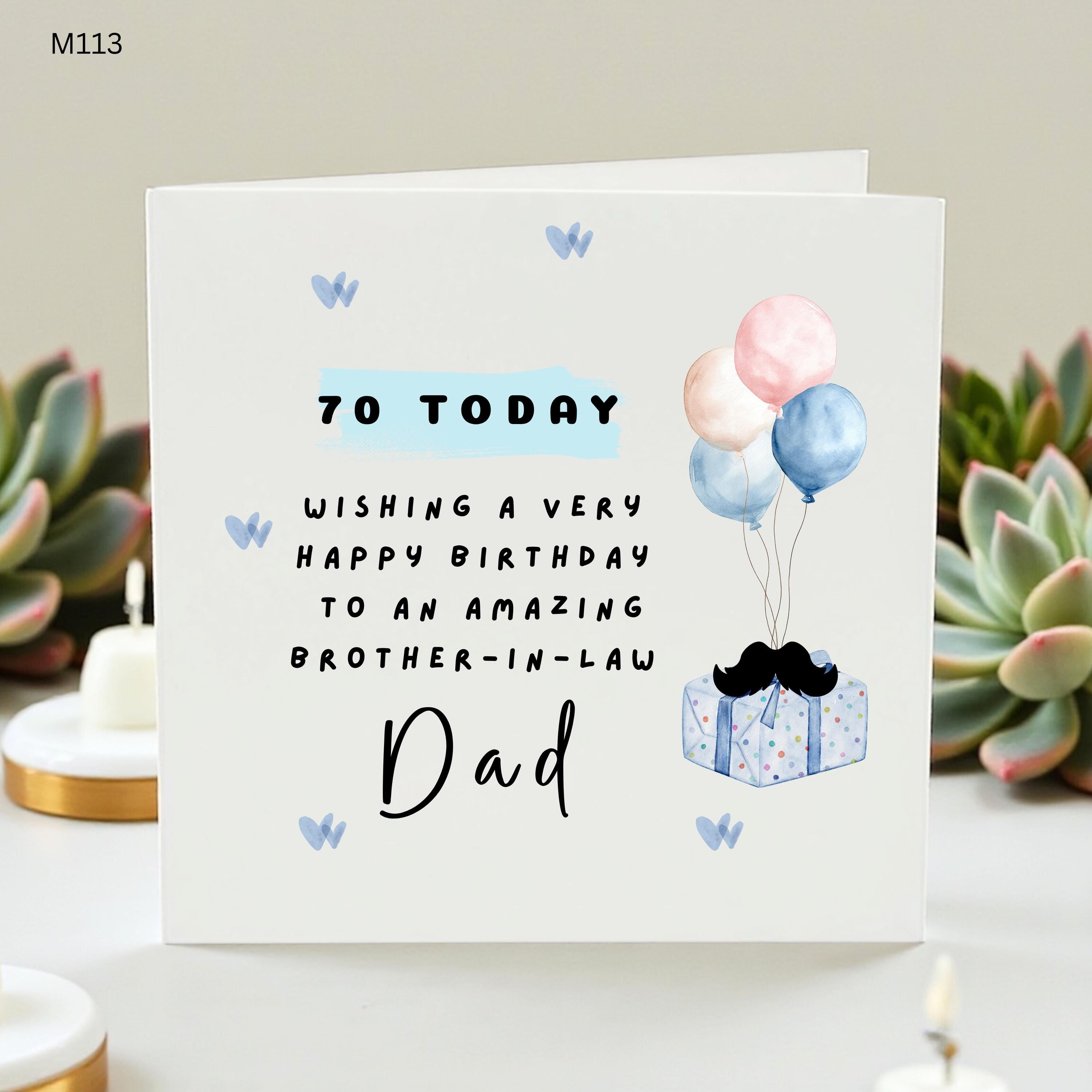 Personalized 70th Birthday Card for Dad, 70 Today Card for Brother-in-Law, Custom Age Birthday Card for Him, Seven Decades Milestone Card