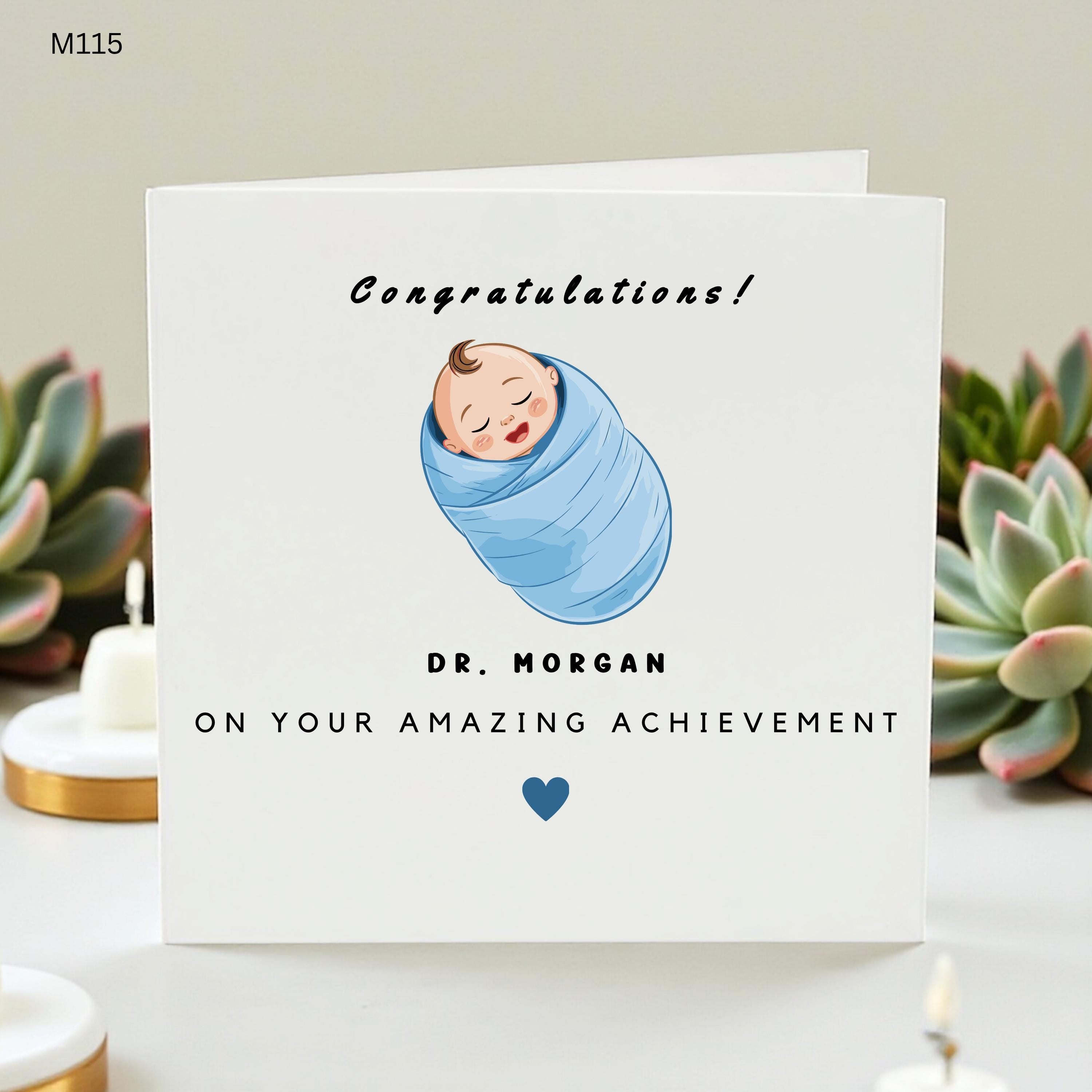 Personalised Doctor Congratulations Card New Doctor Card Custom Name Medical Graduation Card Baby Illustration Congrats Card 6x6