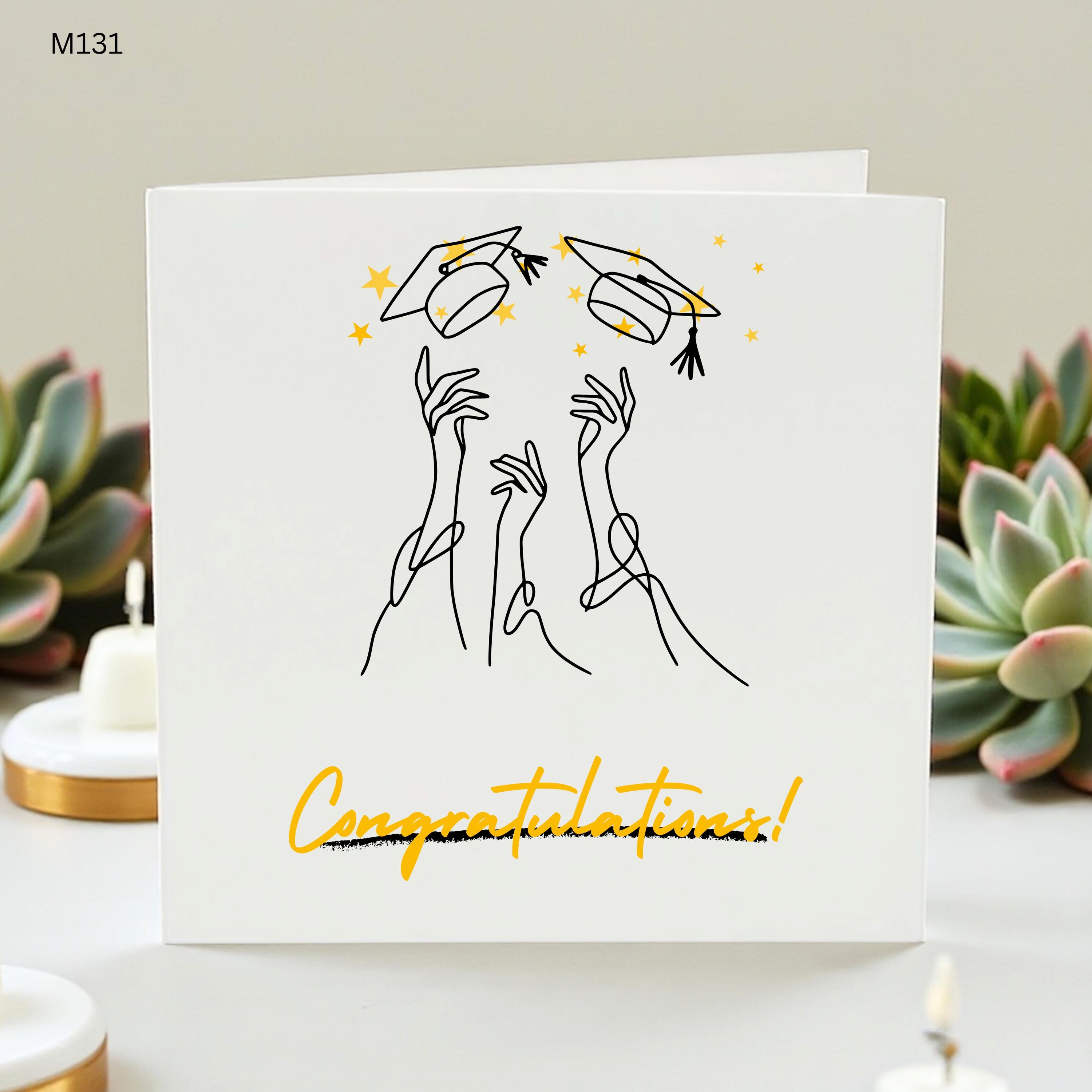 Minimalist Graduation Card Congratulations Class of 2026,Line Art Grad Card for Her or Him,University Degree Congrats,High School Graduation