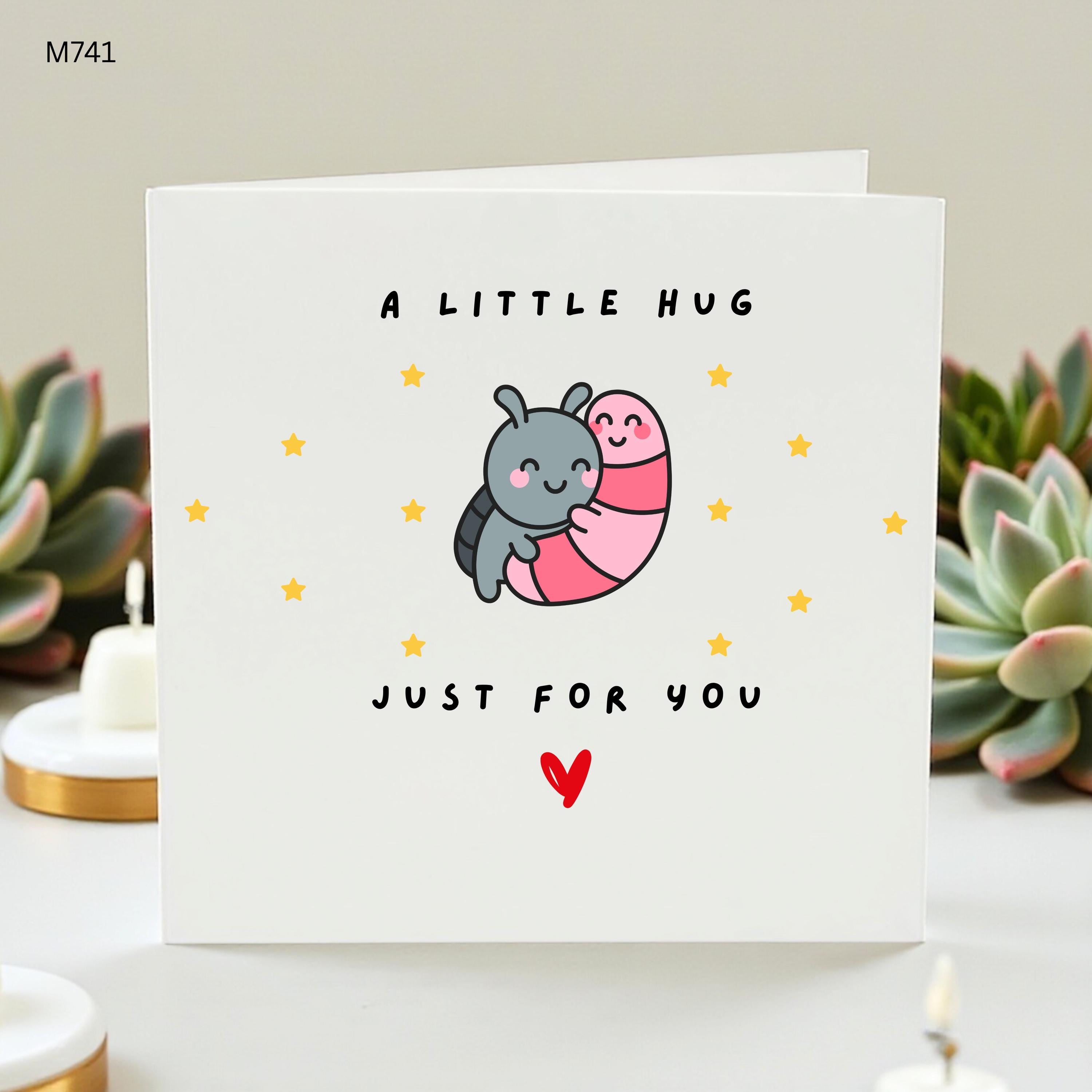 A Little Hug Just For You Card, Cute Bug Greeting Card, Sending Hugs Card, Thinking of You Card, Cheer Up Card, Friend Support Card