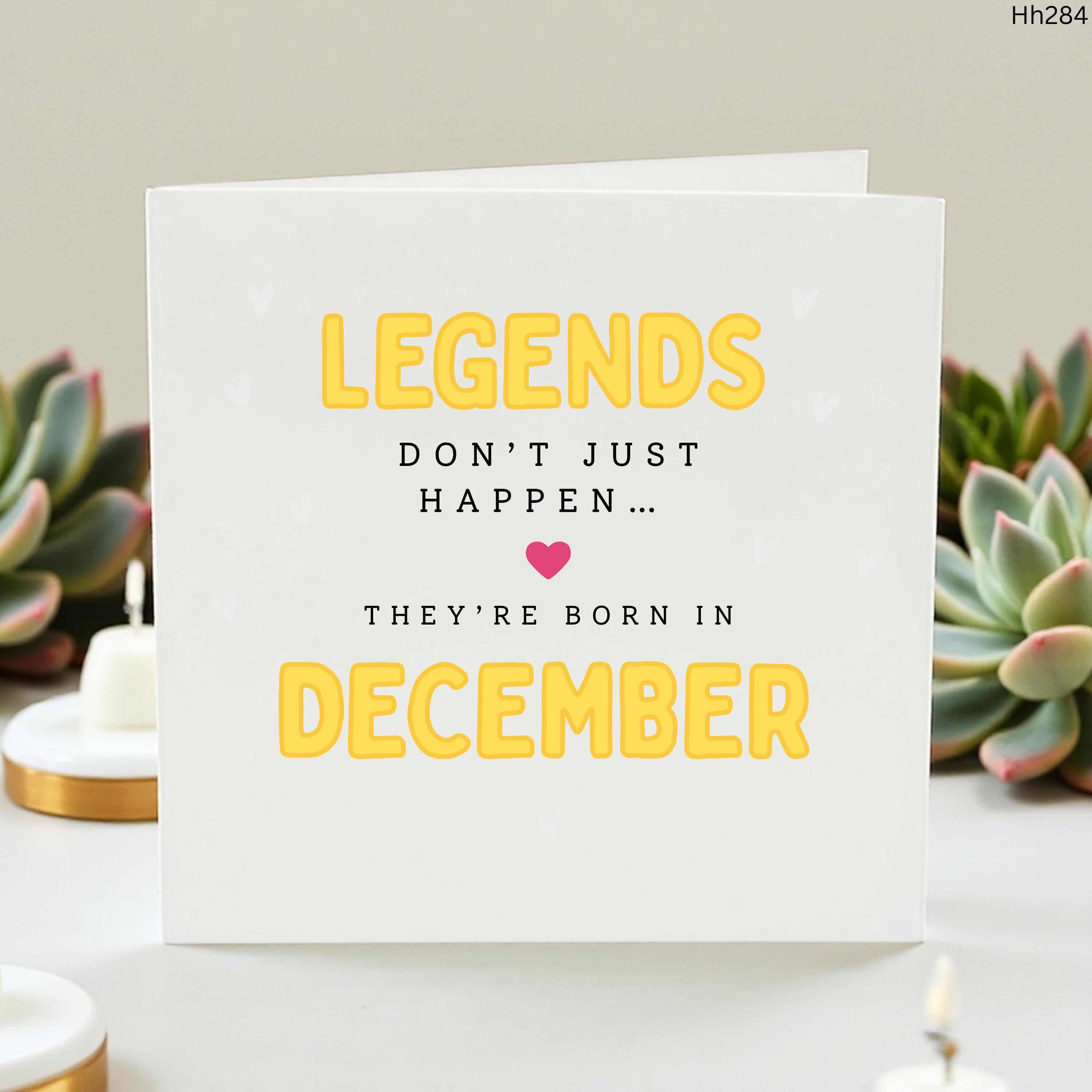 December Birthday Card, Legends Are Born in December Card, Funny Birthday Month Card, Best Friend Birthday Card