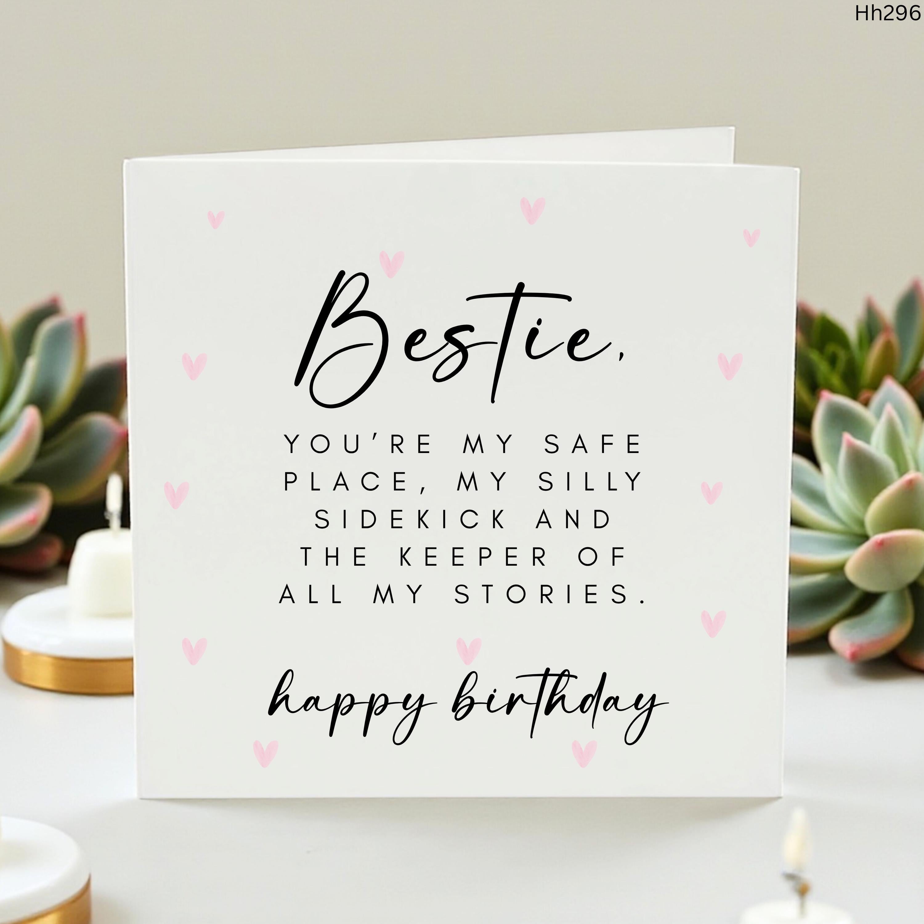 Bestie Birthday Card, Best Friend Birthday Card, Cute Friendship Card, BFF Safe Place , Funny Sentimental Friend Card, Personalised Birthday