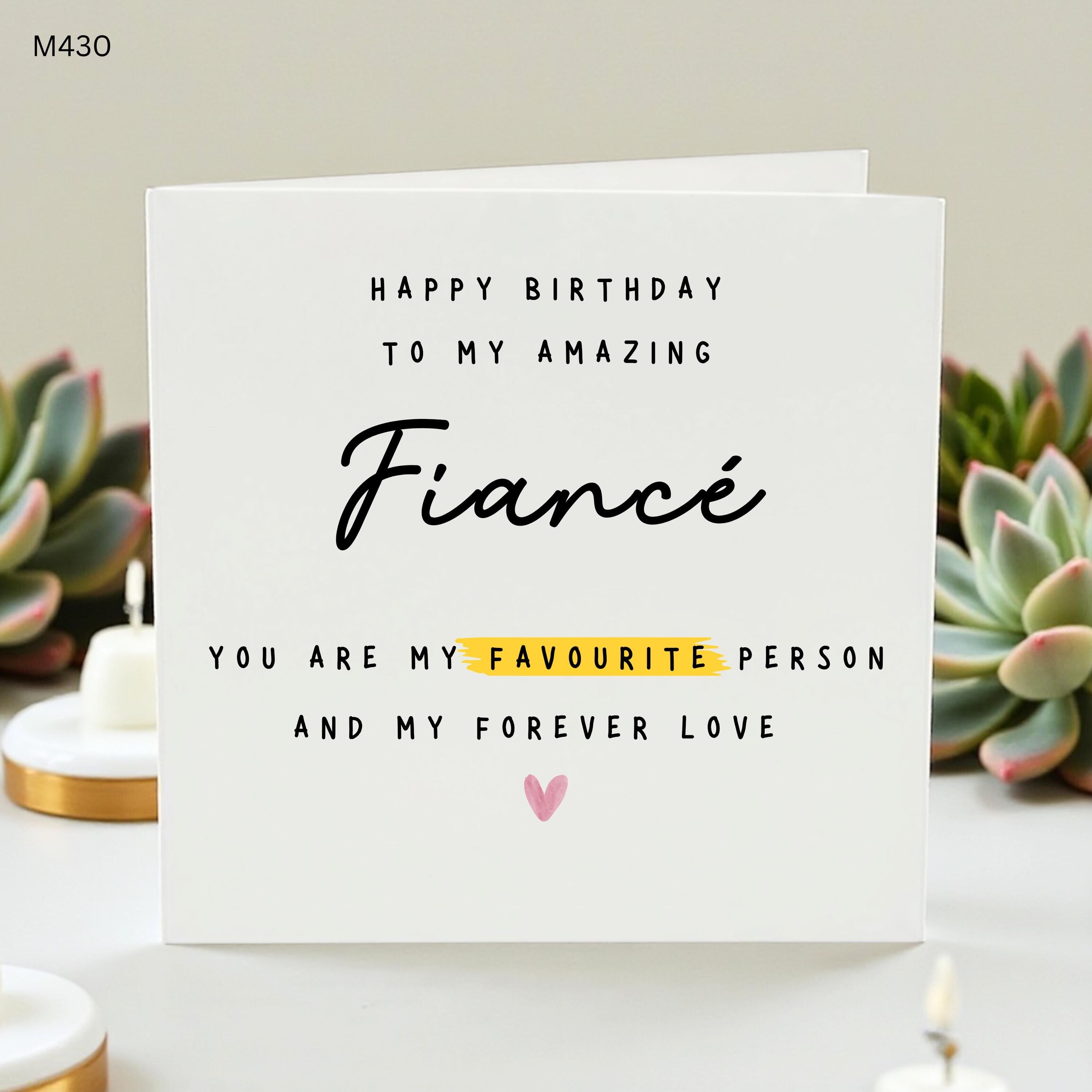 Happy Birthday Fiance Card, To My Amazing Fiance, You Are My Favourite Person Birthday Card, Forever Love Card for Him, Future Husband Gift
