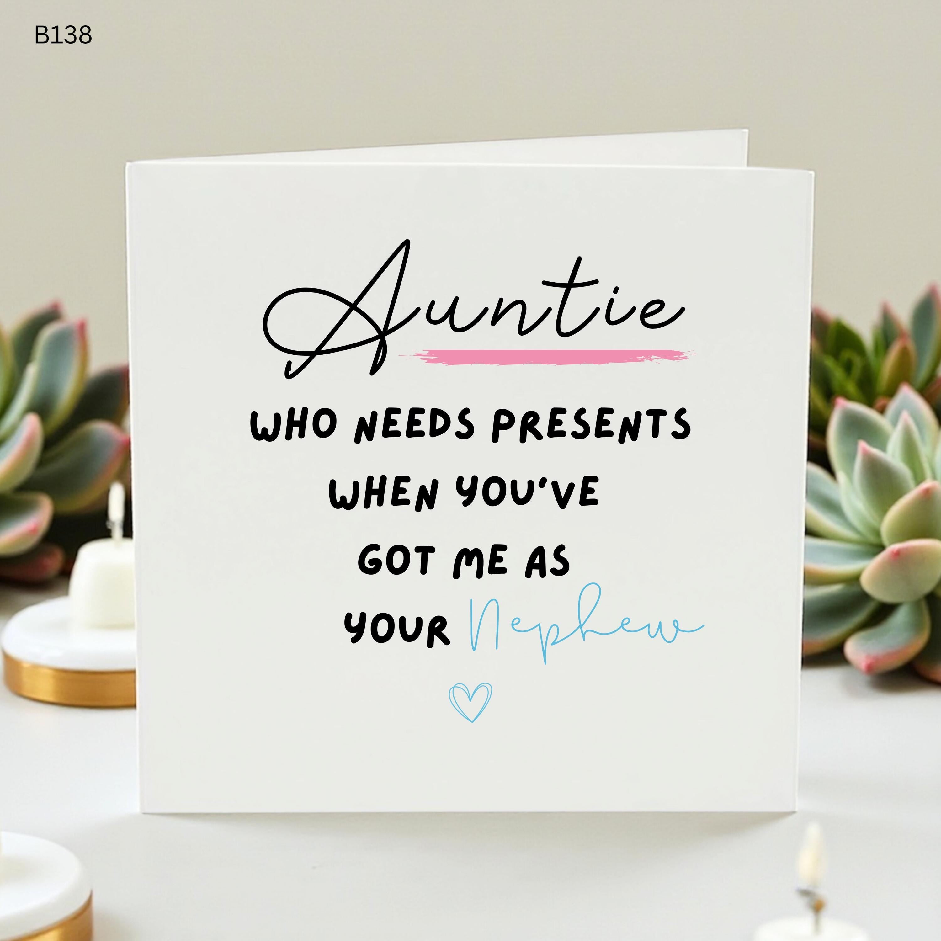 Funny Auntie Birthday Card from Nephew, Cheeky Aunt Birthday Card, Rude Auntie Card, Humorous Birthday Gift for Aunt, Best Auntie Ever Card