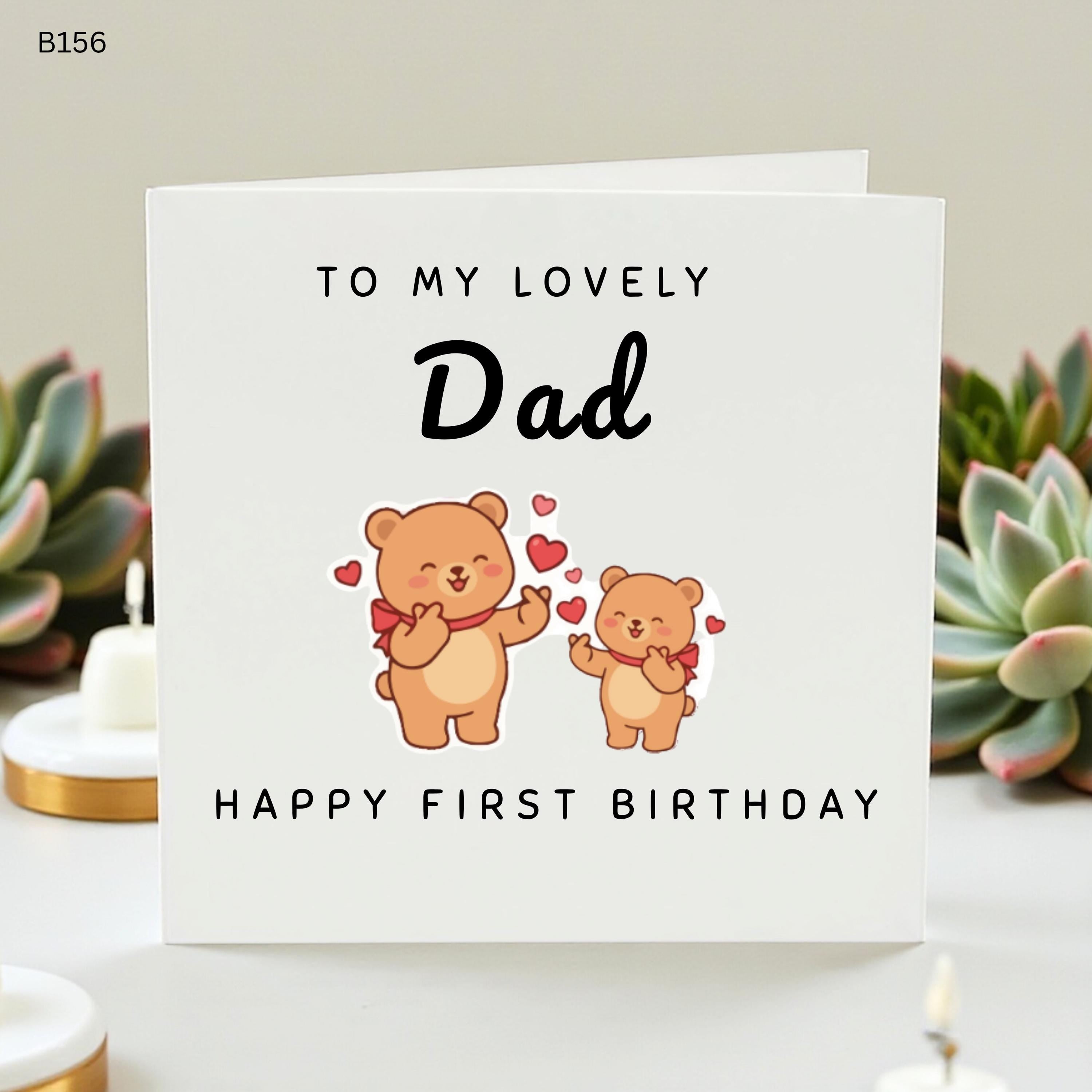 First Birthday as a Dad Card, To My Lovely Dad Happy First Birthday, 1st Birthday as a Daddy, New Dad Birthday Card, Cute Bear Dad Card