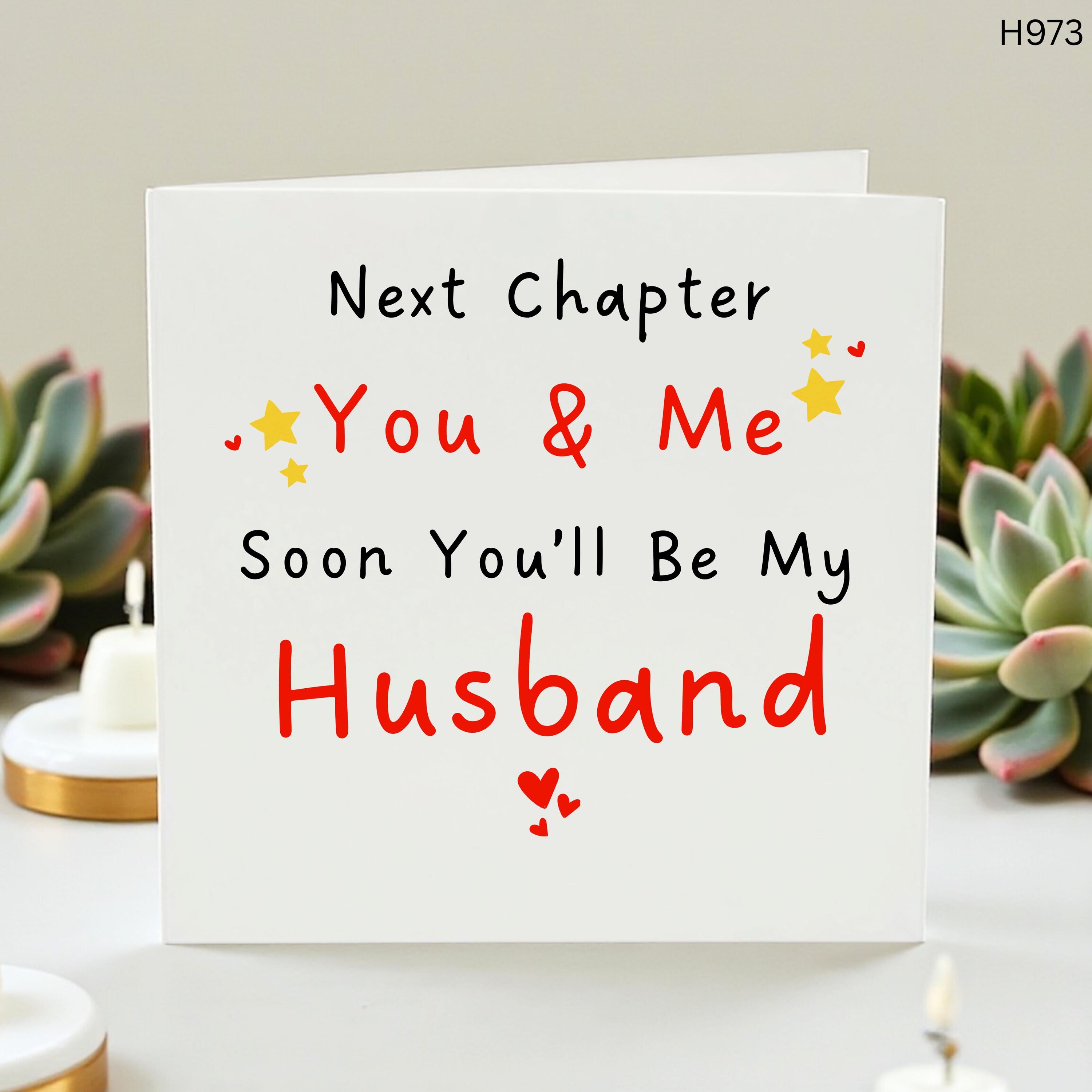 Next Chapter You and Me Card, Soon You'll Be My Husband Birthday Card, To My Fiancé, Future Husband Wedding Countdown, Romantic Groom Card
