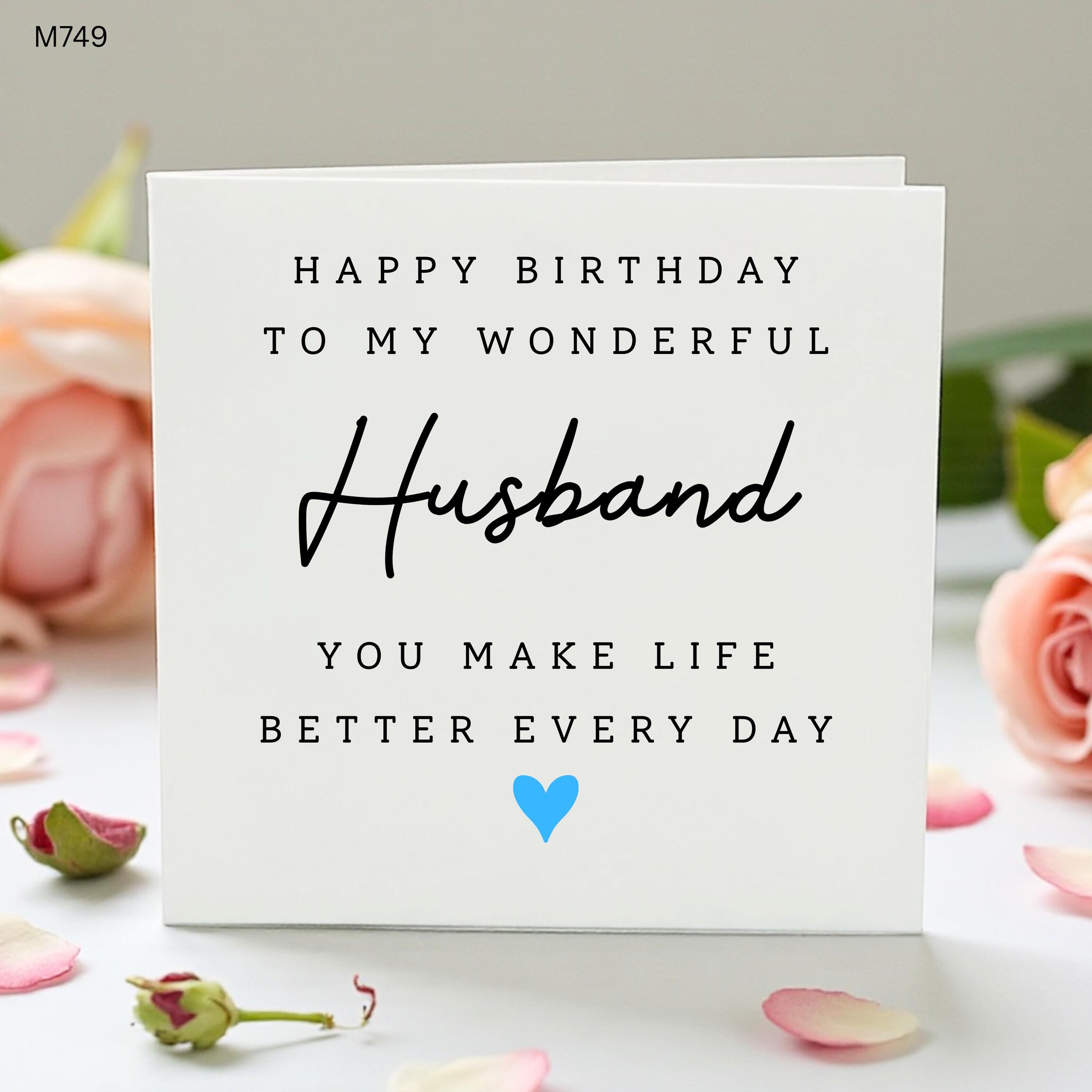 Personalised Husband Birthday Card, Wonderful Husband Card, Romantic Card For Him, Custom Birthday Card From Wife, Love You Husband Gift