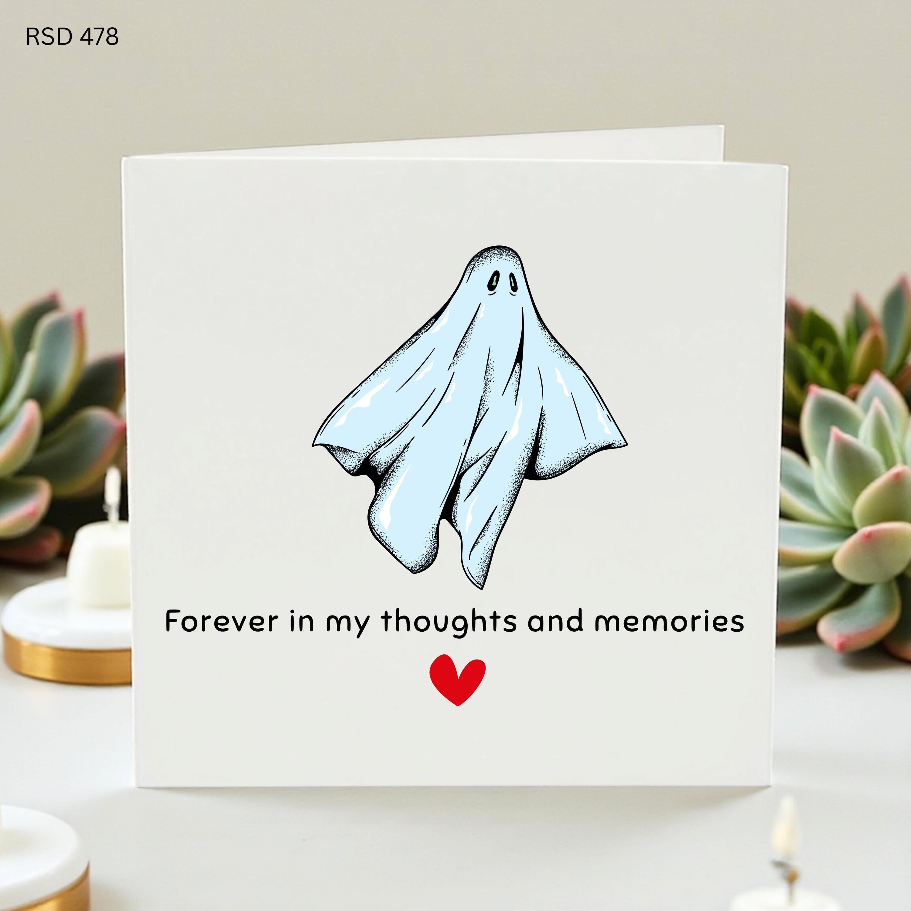 Funny Ghost Sympathy Card, Quirky Thinking of You Greeting Card, Cute Memorial Condolence Gift, Humorous Bereavement Card for Friend