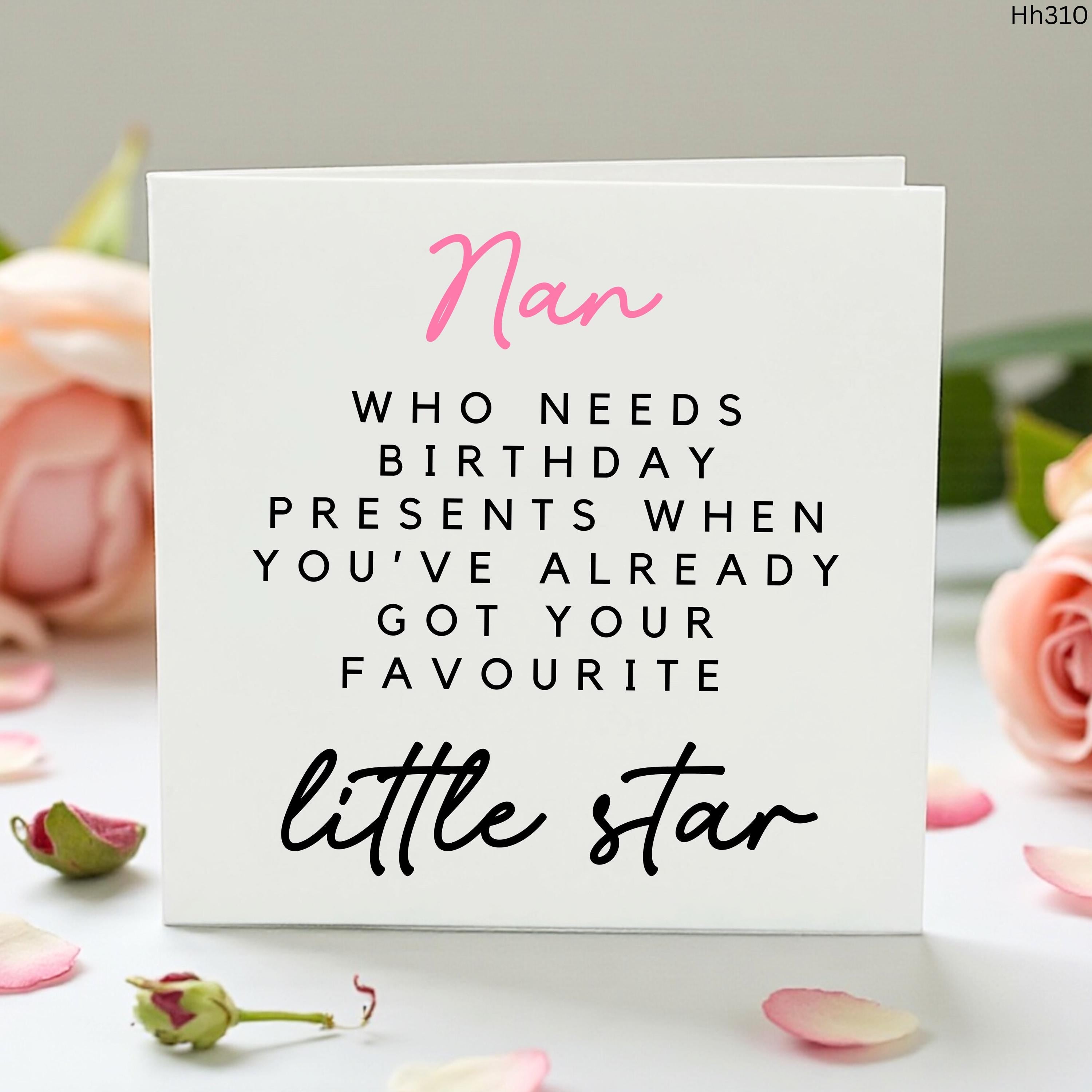 Funny Nan Birthday Card, Sarcastic Birthday Card for Nanna, Cute Joke Birthday Gift for Grandmother, Witty Grandchild Card for Grandma