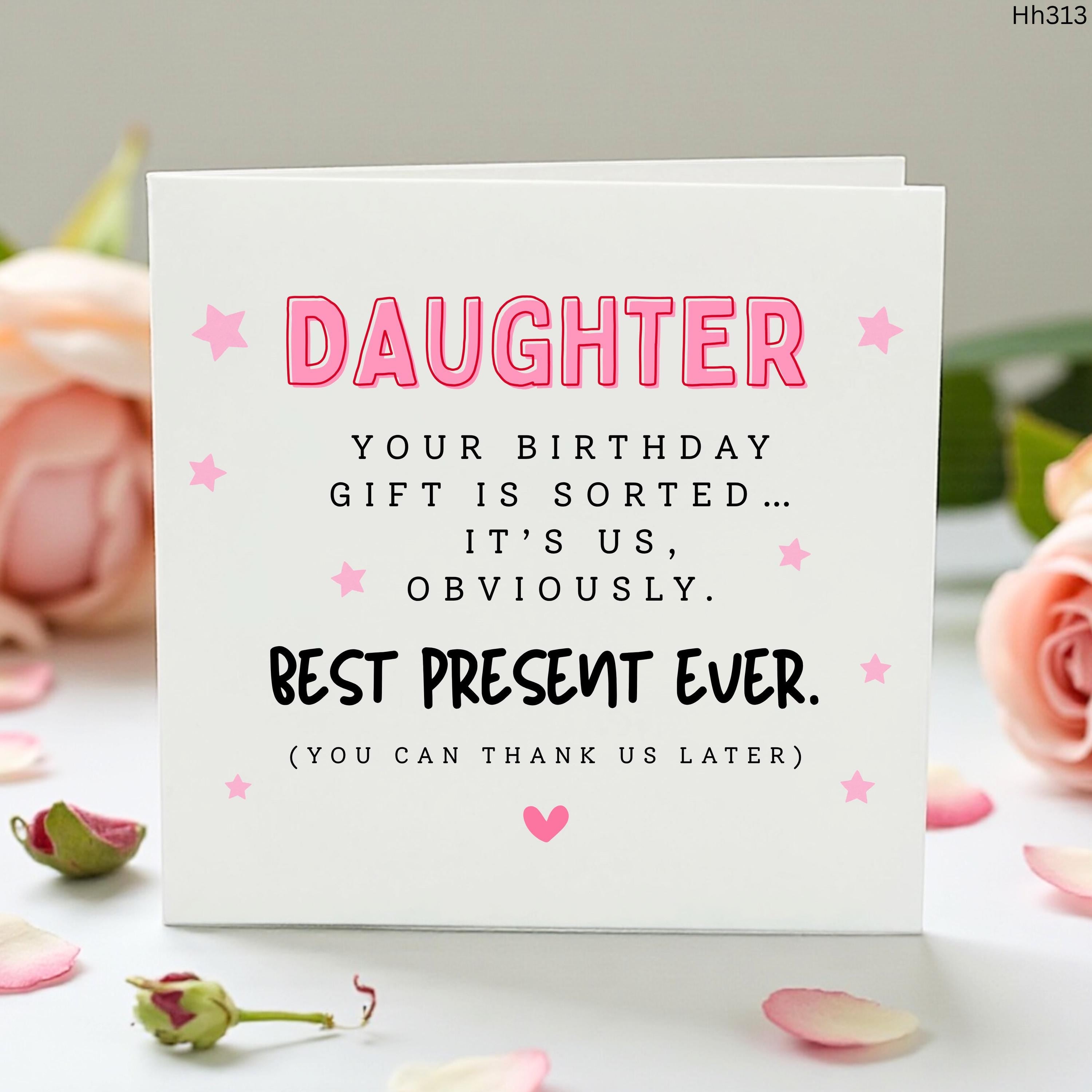 Funny Daughter Birthday Card from Parents, Sarcastic Birthday Card for Daughter, Joke Birthday Gift from Mom and Dad Cute Witty Card for Her