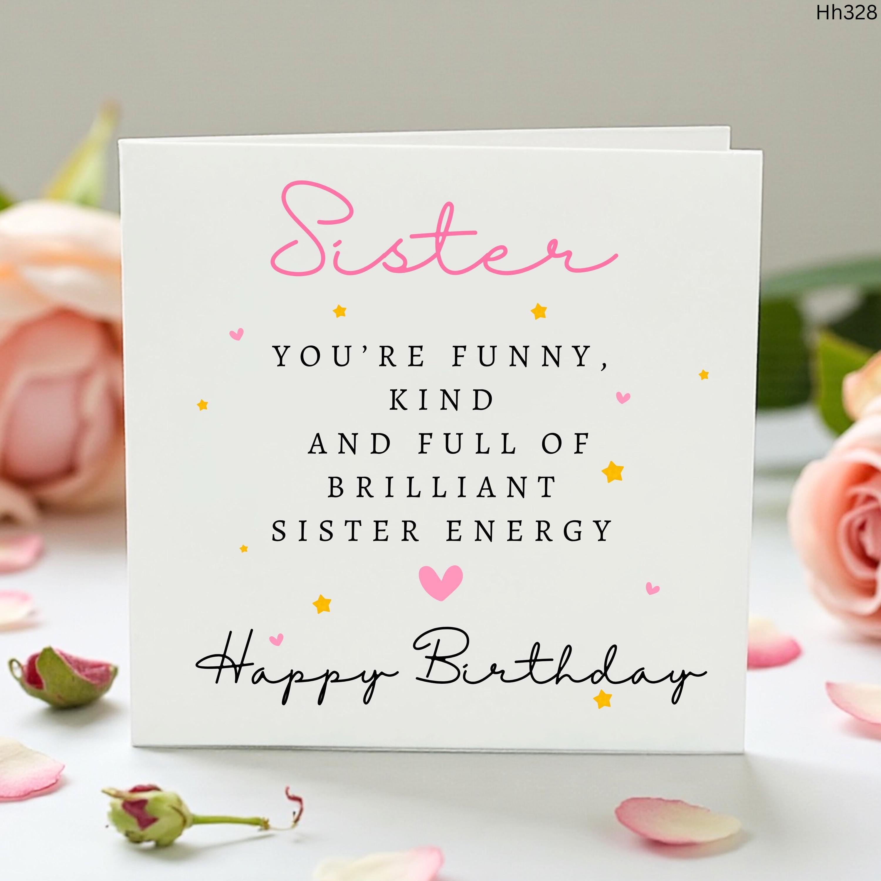 Sister Birthday Card, Funny Sister Birthday Card, Cute Happy Birthday Card for Sister, Personalised Card for Sister Gift
