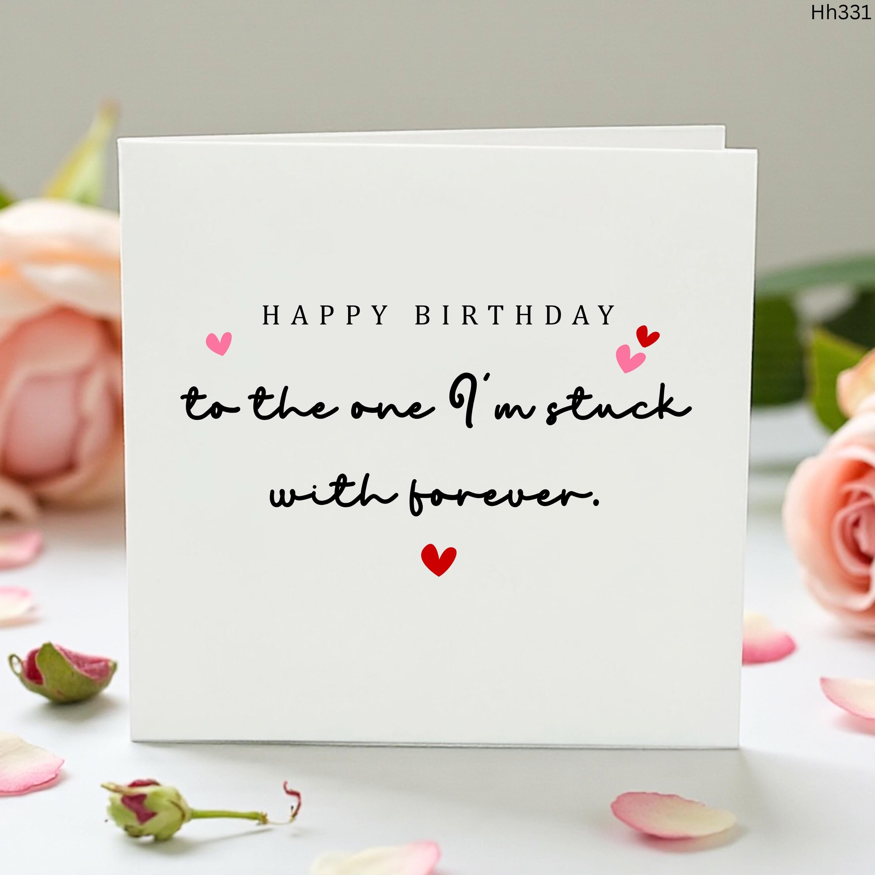 Funny Birthday Card for Partner, Stuck With You Forever Card, Romantic Birthday Card for Husband Wife Boyfriend Girlfriend