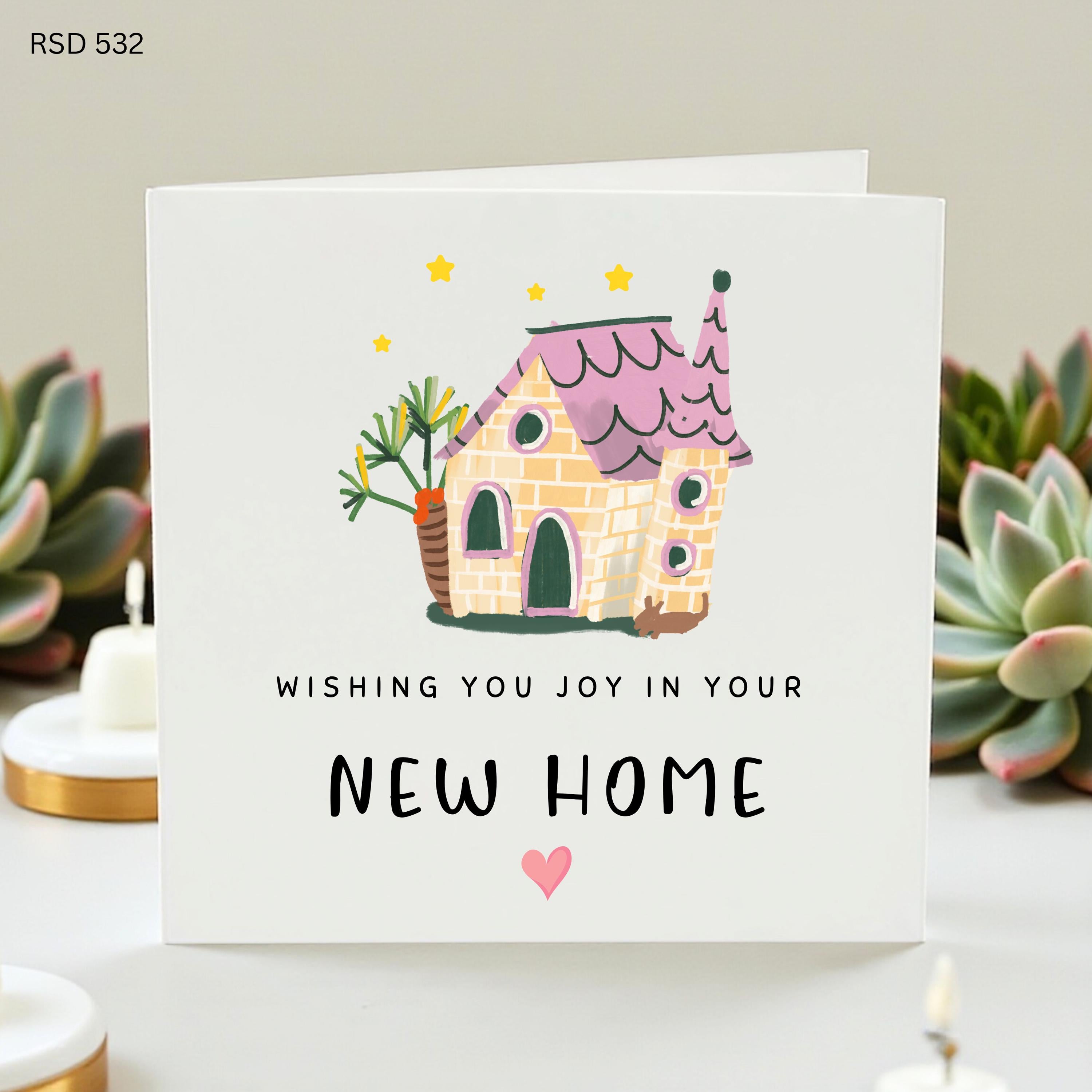 New Home Card, Housewarming Card, Moving House Card, New House Gift, Wishing You Joy New Home Card, Cute House Greeting Card