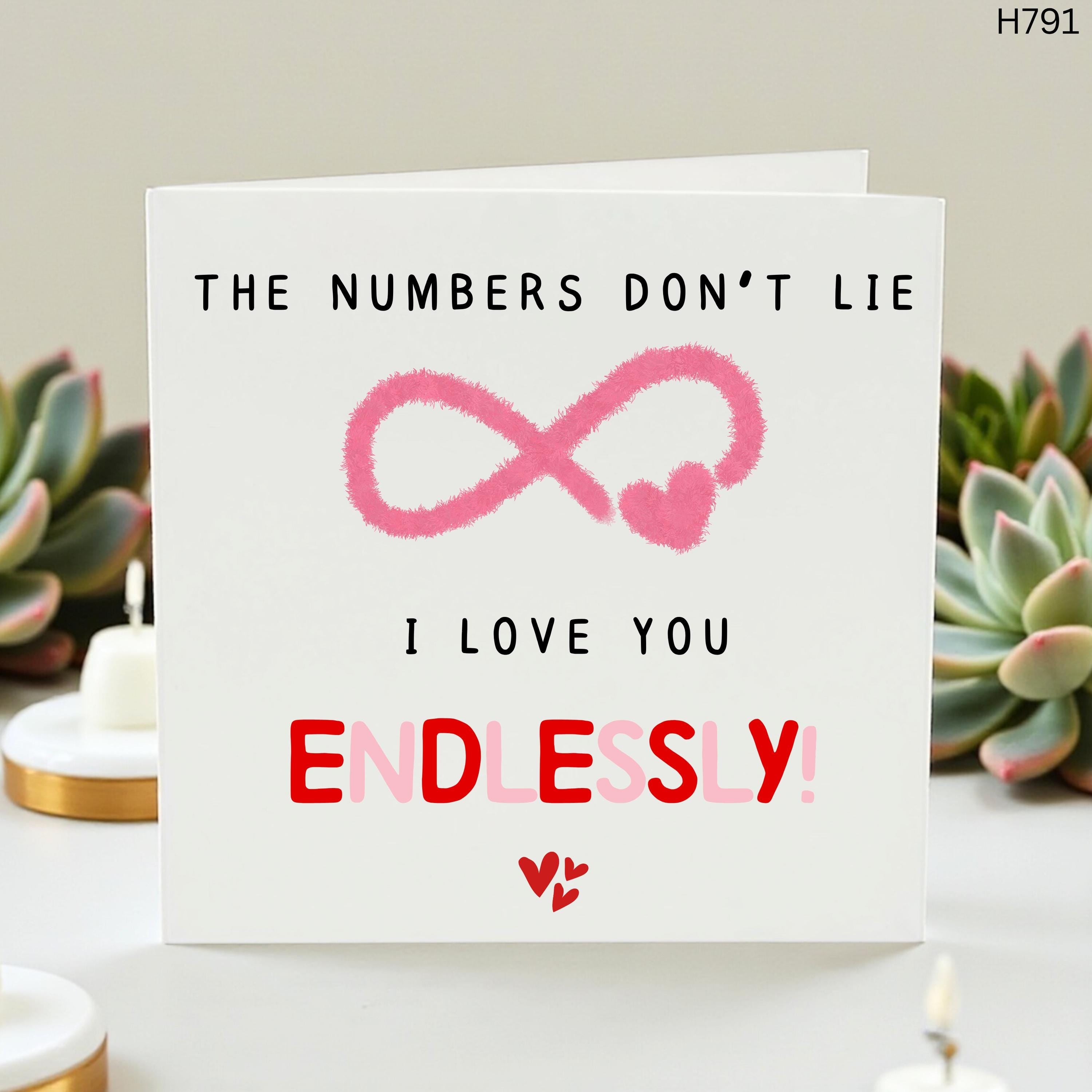 I Love You Endlessly Card, Infinity Love Card, Romantic Anniversary Card, Card For Husband Wife Boyfriend Girlfriend