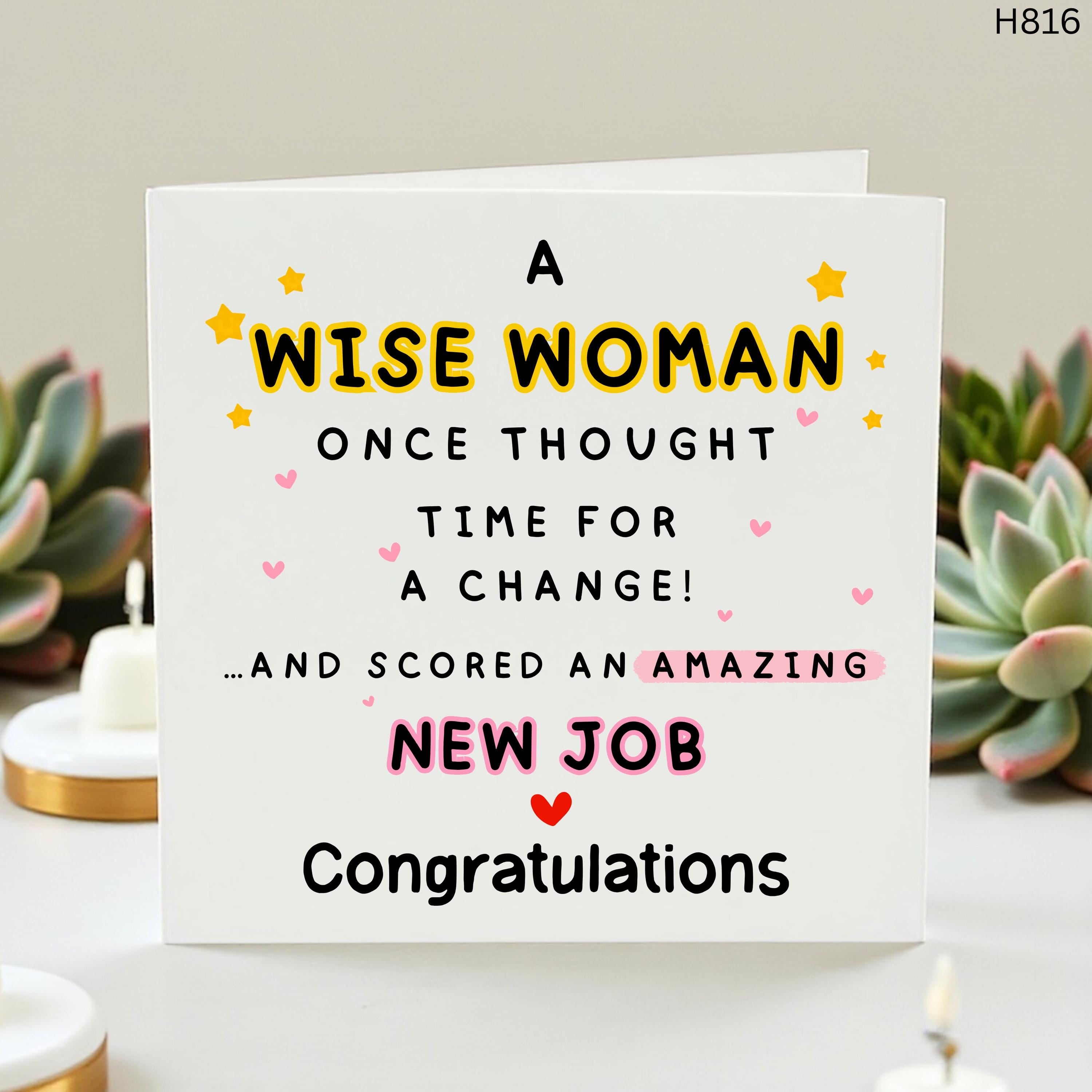 New Job Congratulations Card For Her, Funny Wise Woman New Role Greeting Card, Promotion Card, Good Luck Work Card, New Job Gift