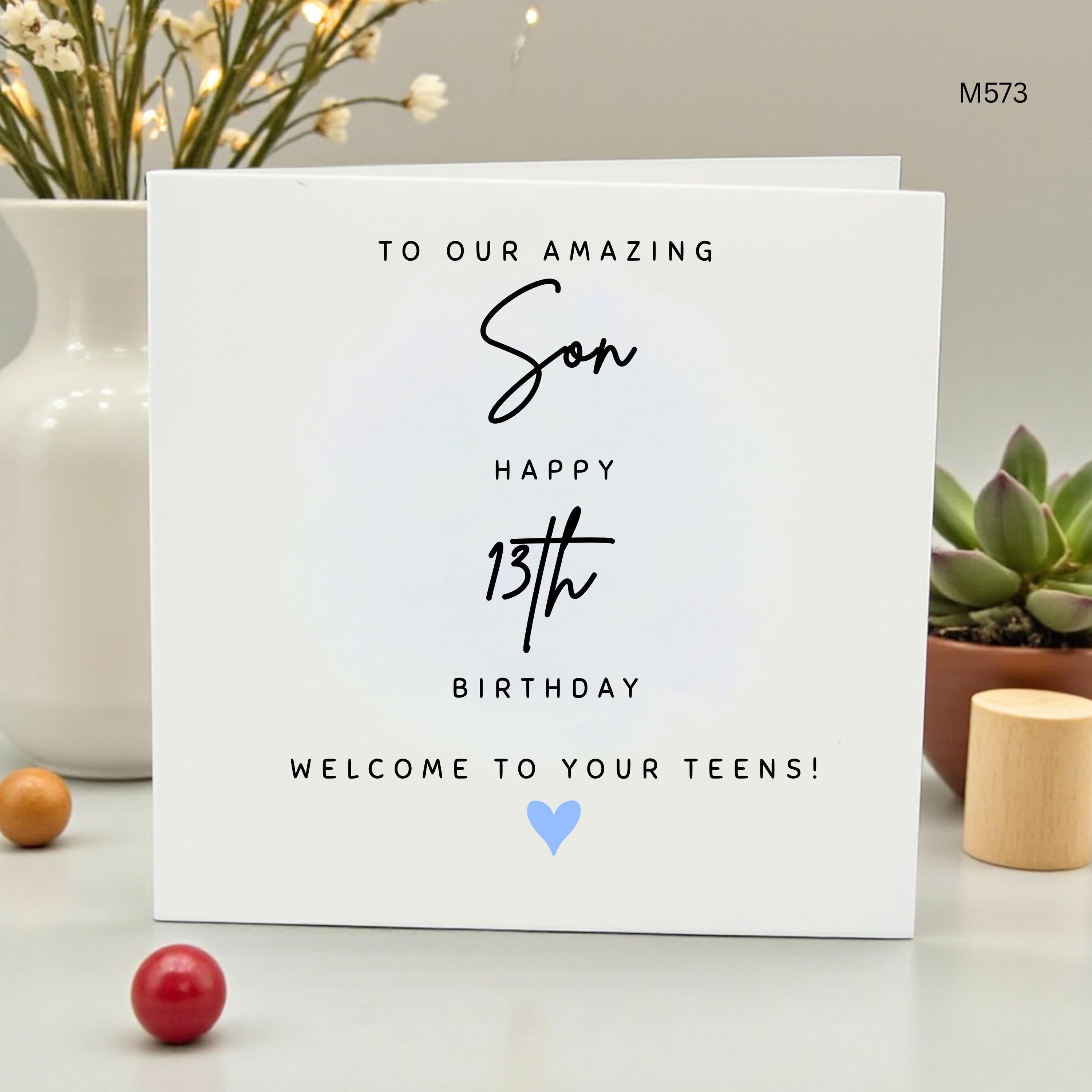 Personalized 13th Birthday Card for Son, Welcome to Your Teens Card, Happy 13th Birthday Amazing Son, Teenager Milestone Card for Him