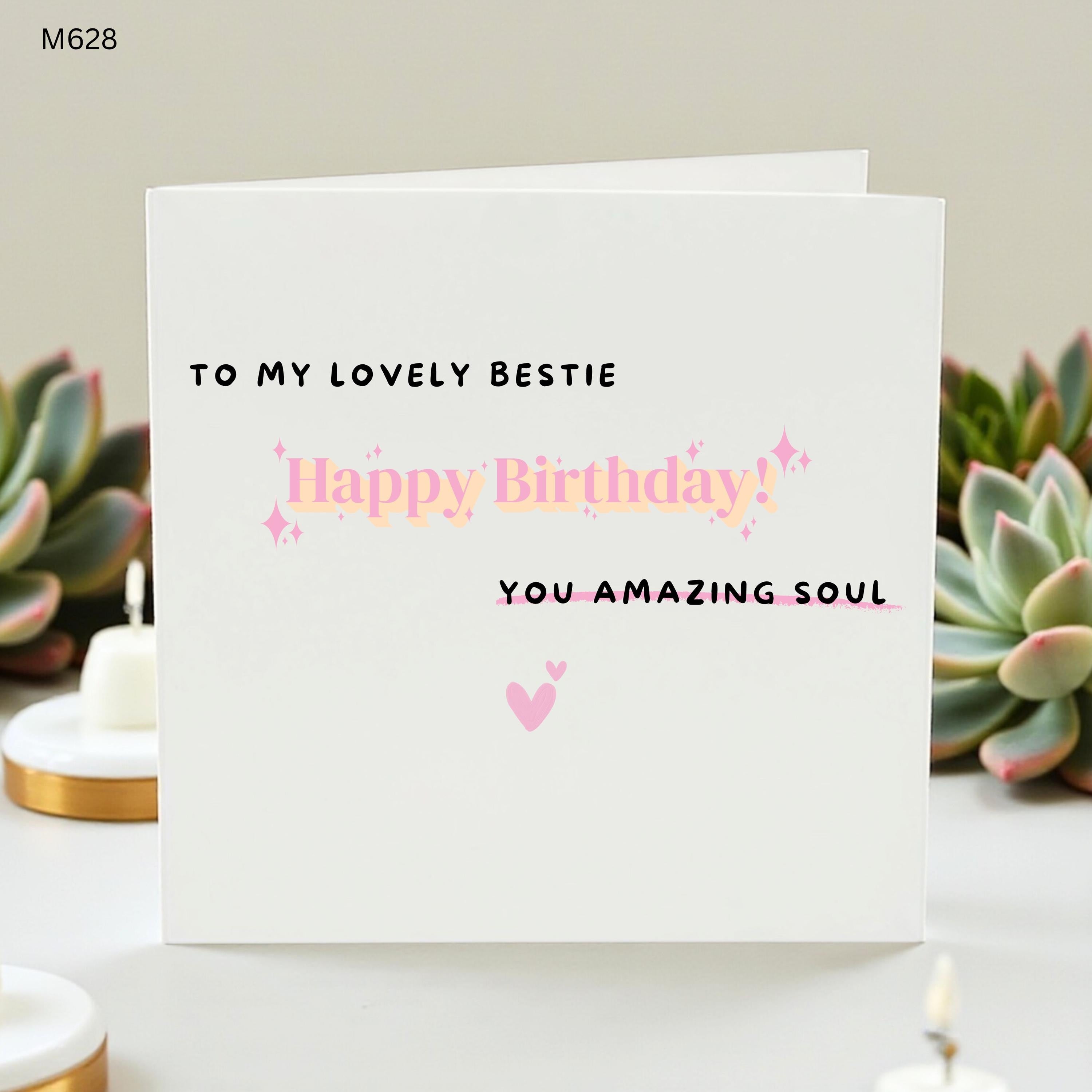 Best Friend Birthday Card, To My Lovely Bestie Card, Cute Birthday Card for Friend, Meaningful Friend Card, Soulmate Birthday Gift Card