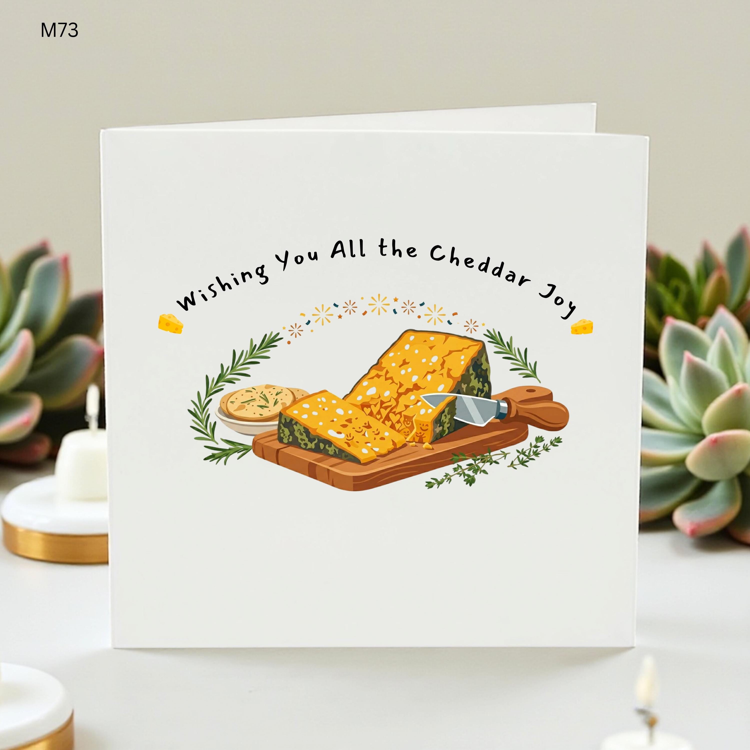 Cheese Lover Birthday Card, Funny Cheddar Joy Card, Cute Foodie Greeting Card For Friend Husband Wife, Pun Birthday Card