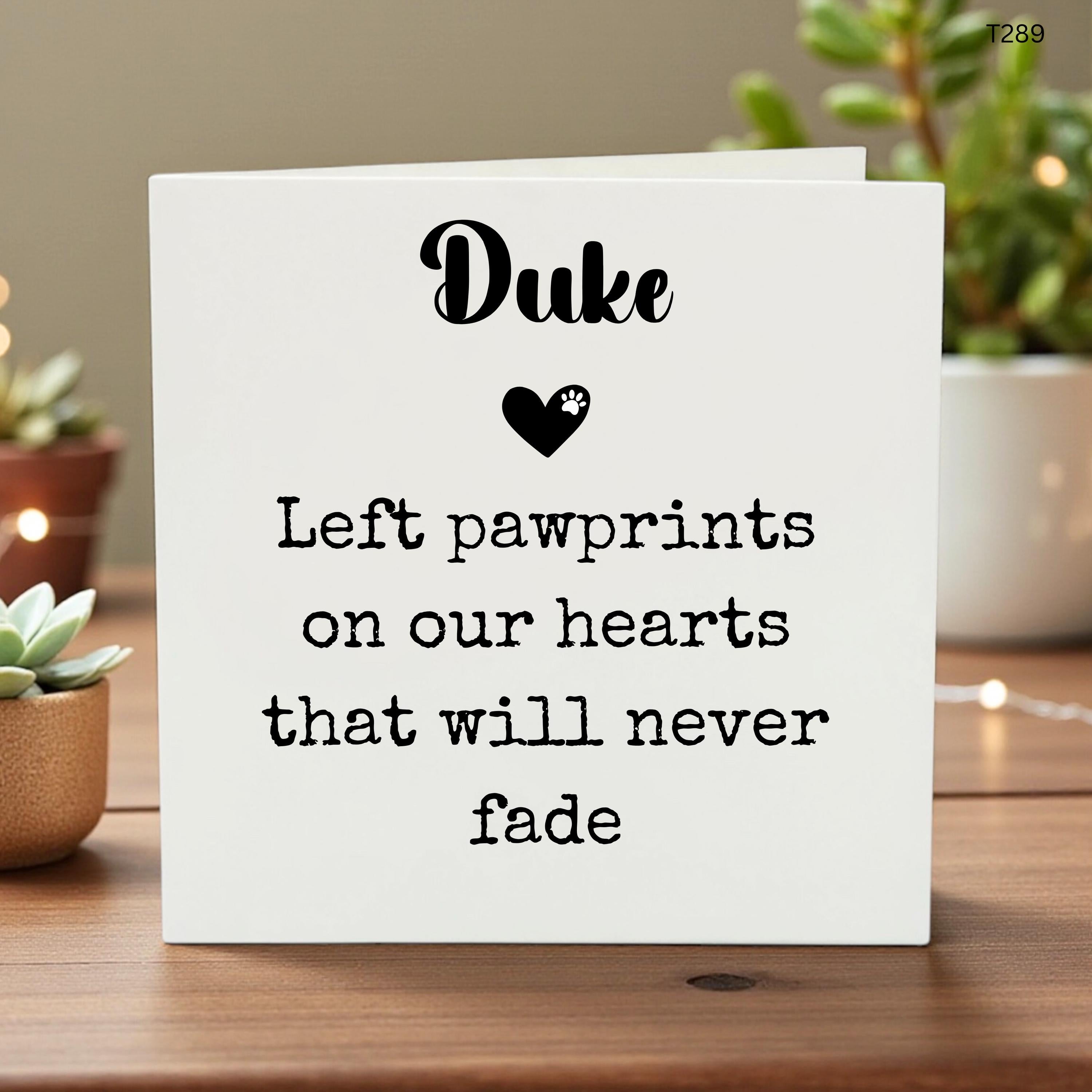Personalized Pet Loss Sympathy Card, Custom Dog Bereavement Gift, Pawprints On Our Hearts Remembrance Card, Sorry For Your Loss Cat Card