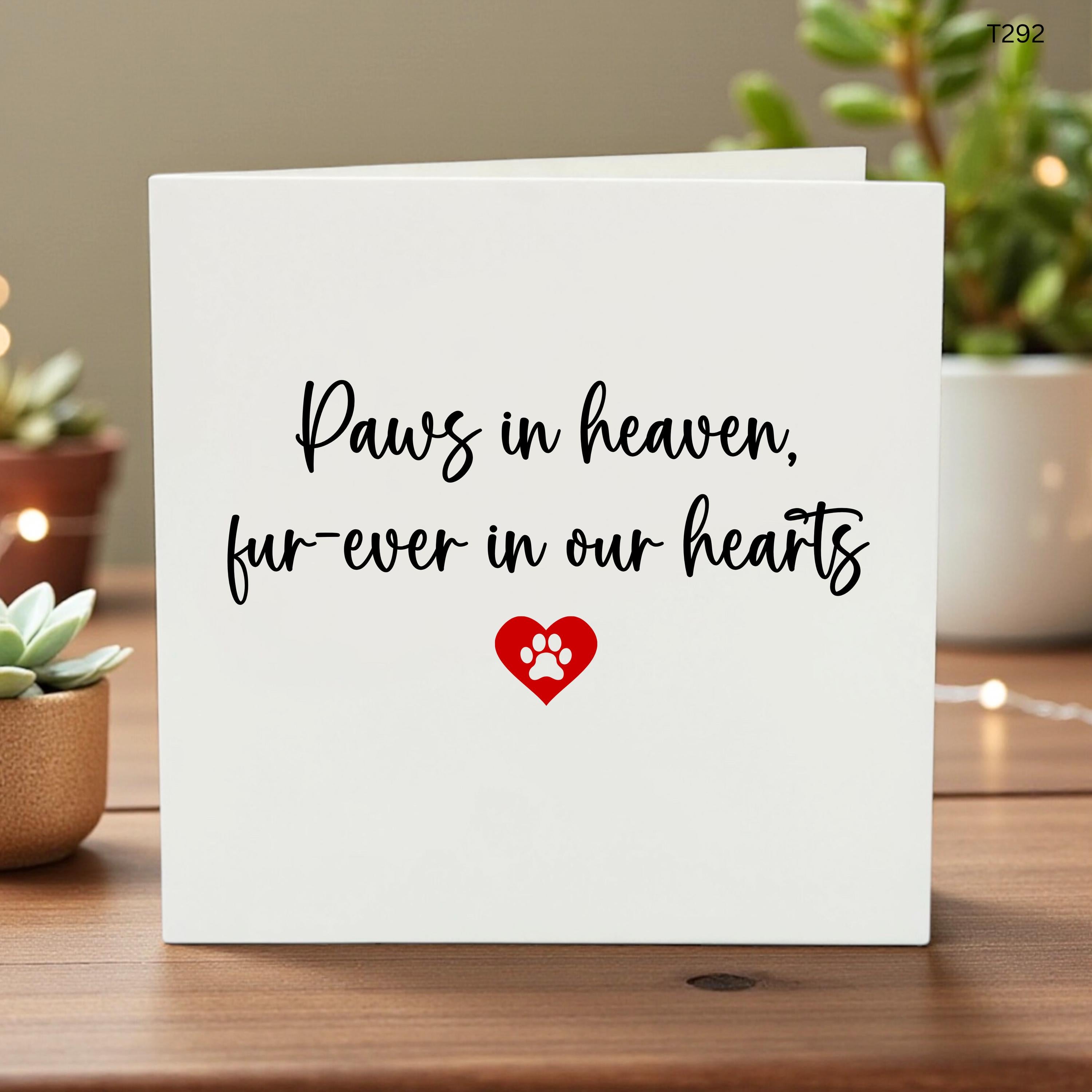 Pet Loss Sympathy Card: "Fur-Ever in Our Hearts" Dog Memorial