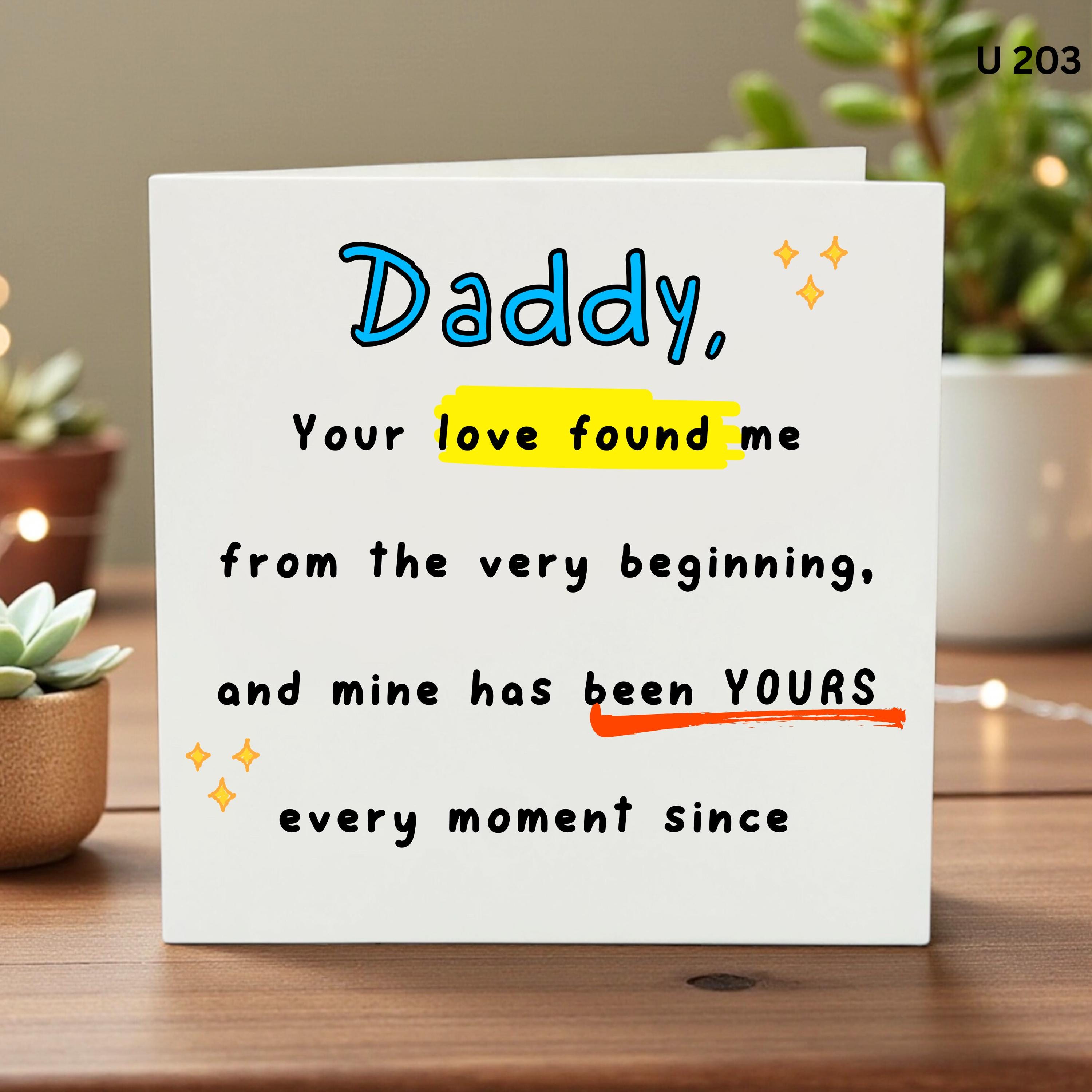 Personalised Daddy Card From Baby, First Fathers Day Card for Dad, New Dad Birthday Card, Cute Sentimental Daddy Love Gift