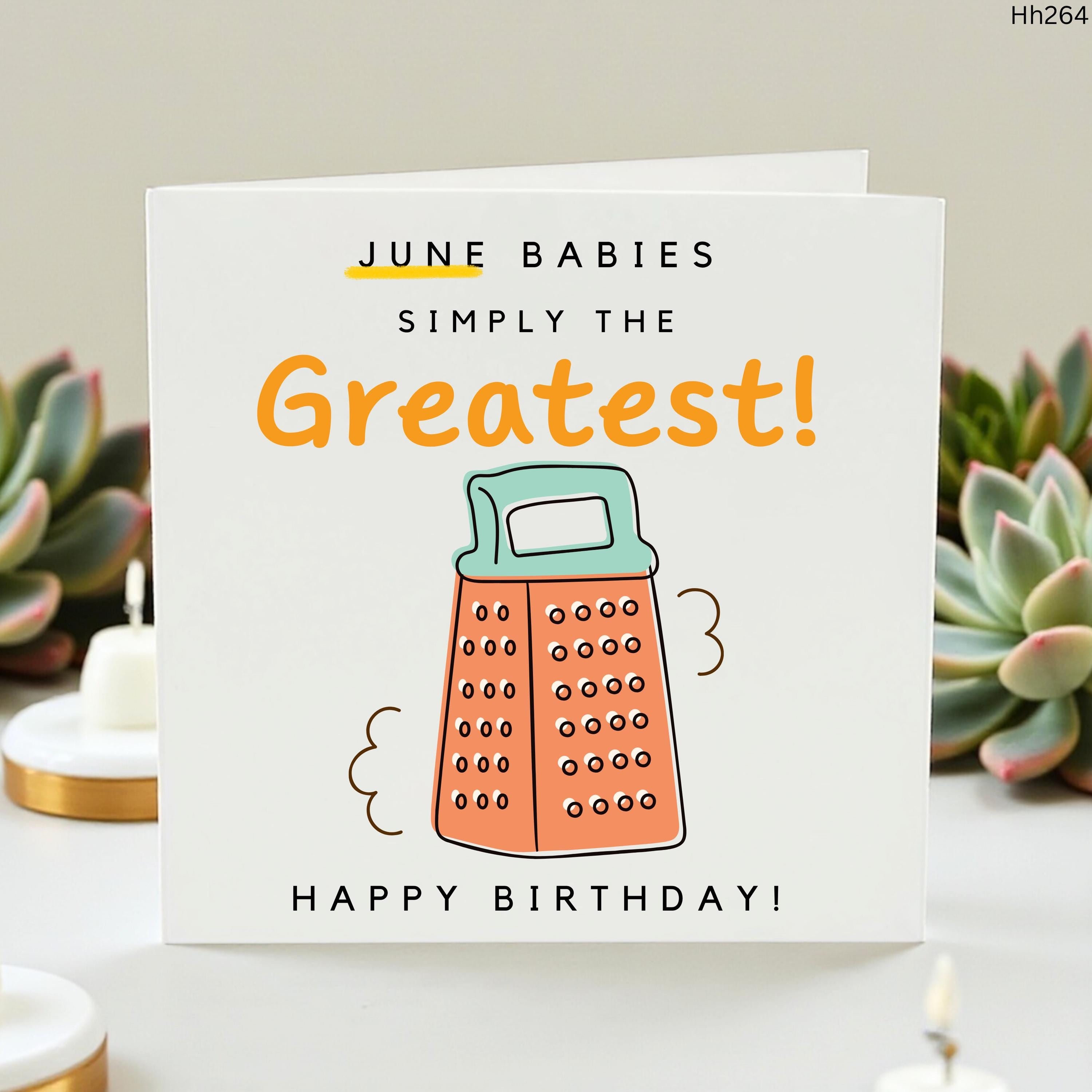 June Birthday Card, Funny June Babies Birthday Card, Greatest Birthday Pun Card, Cheese Grater Foodie Card, Kitchen Humour Card