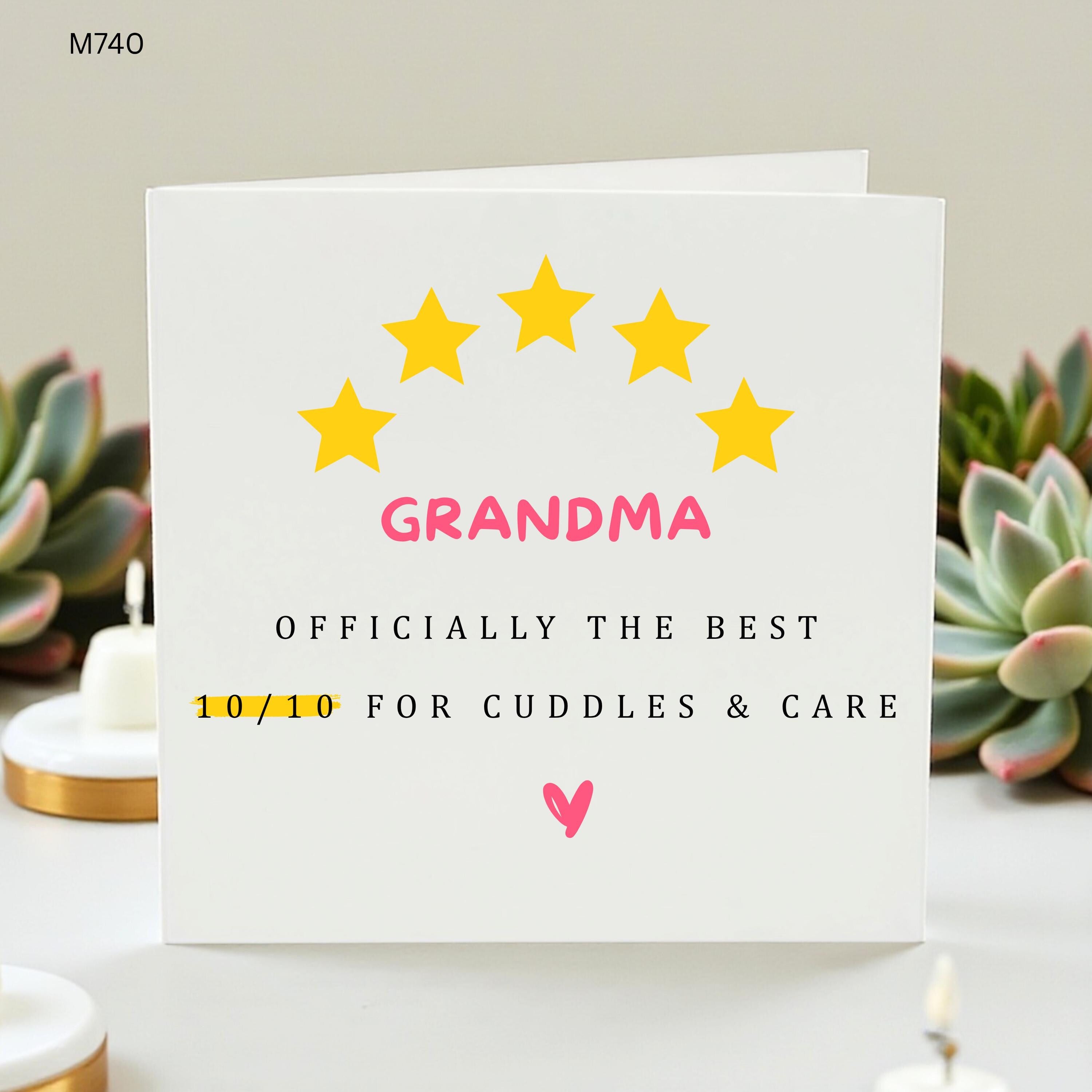 Grandma Birthday Card, Best Grandma Card, Officially The Best 10/10 Cuddles And Care Card, Cute Birthday Card For Grandma