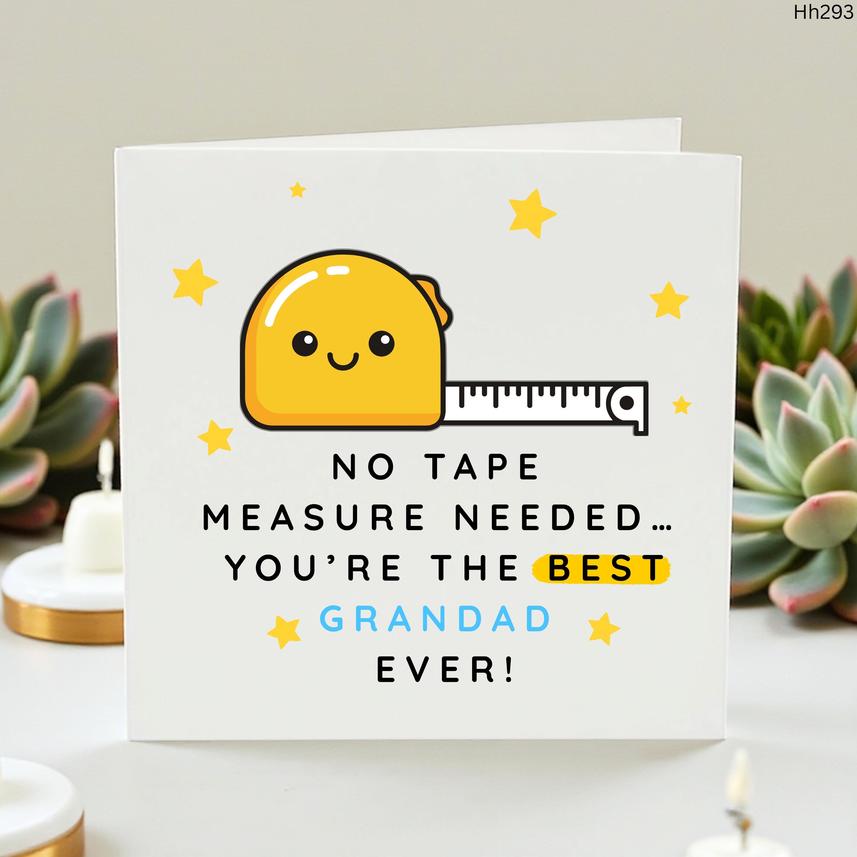 Funny Grandad Birthday Card, Best Grandad Ever Card, Cute Tape Measure Card, Grandad DIY Card, Personalised Birthday Card