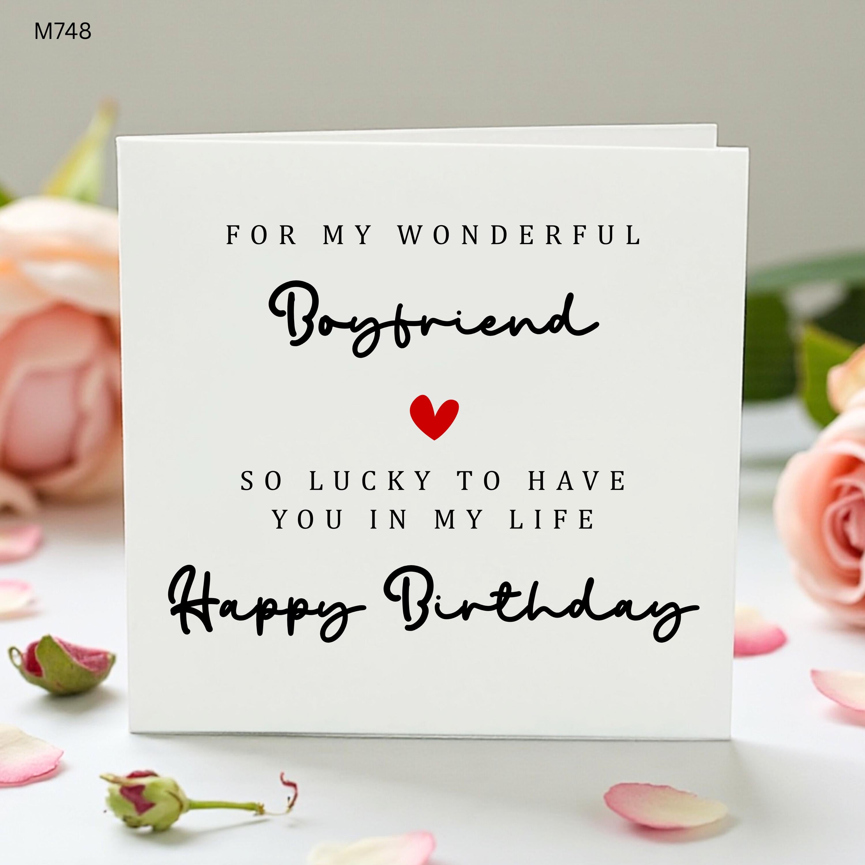 Personalised Boyfriend Birthday Card, Wonderful Boyfriend Card, Romantic Birthday Card For Him, Love You Boyfriend Gift