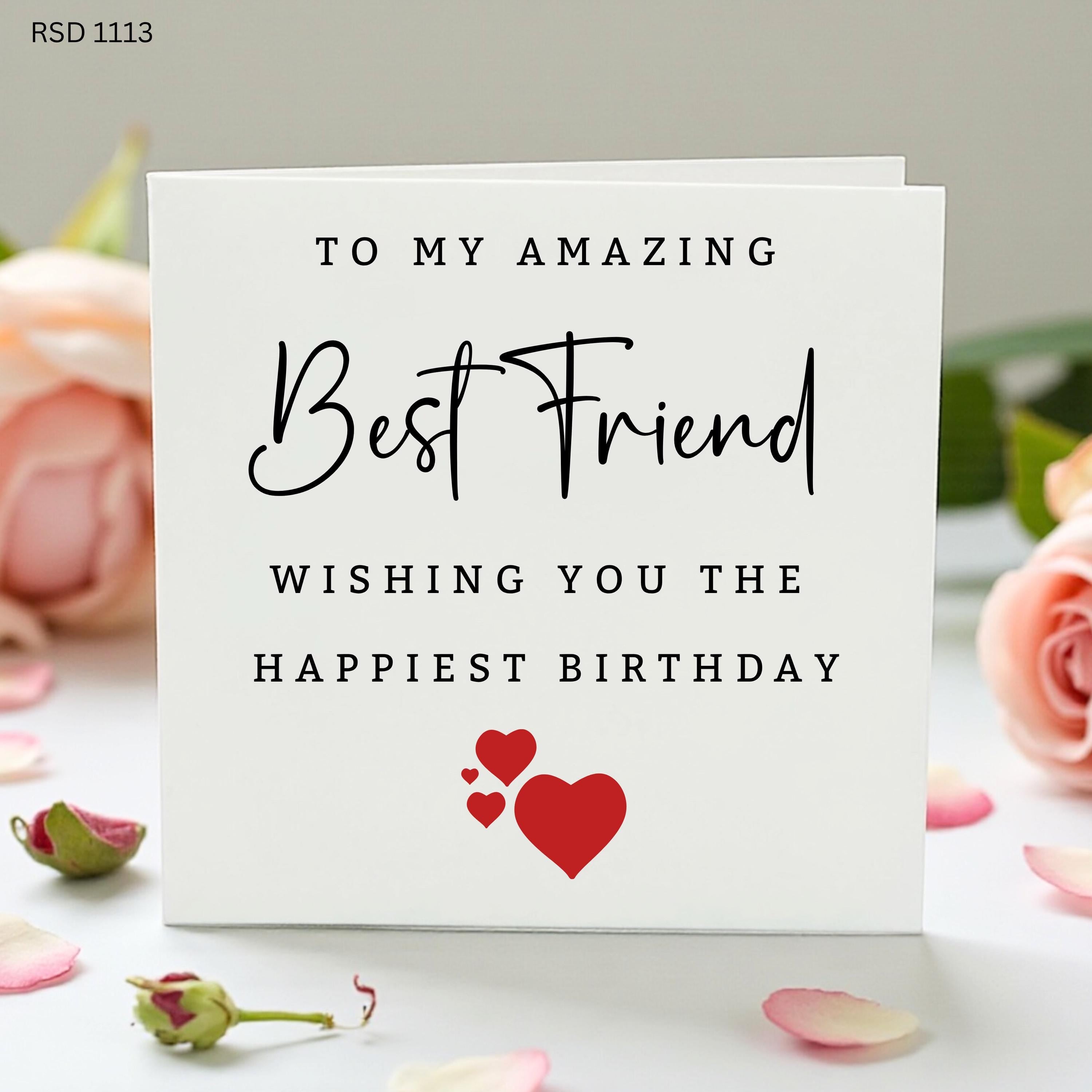 Best Friend Birthday Card, To My Amazing Best Friend Card, Friendship Birthday Card, Cute Heart Card For Bestie BFF