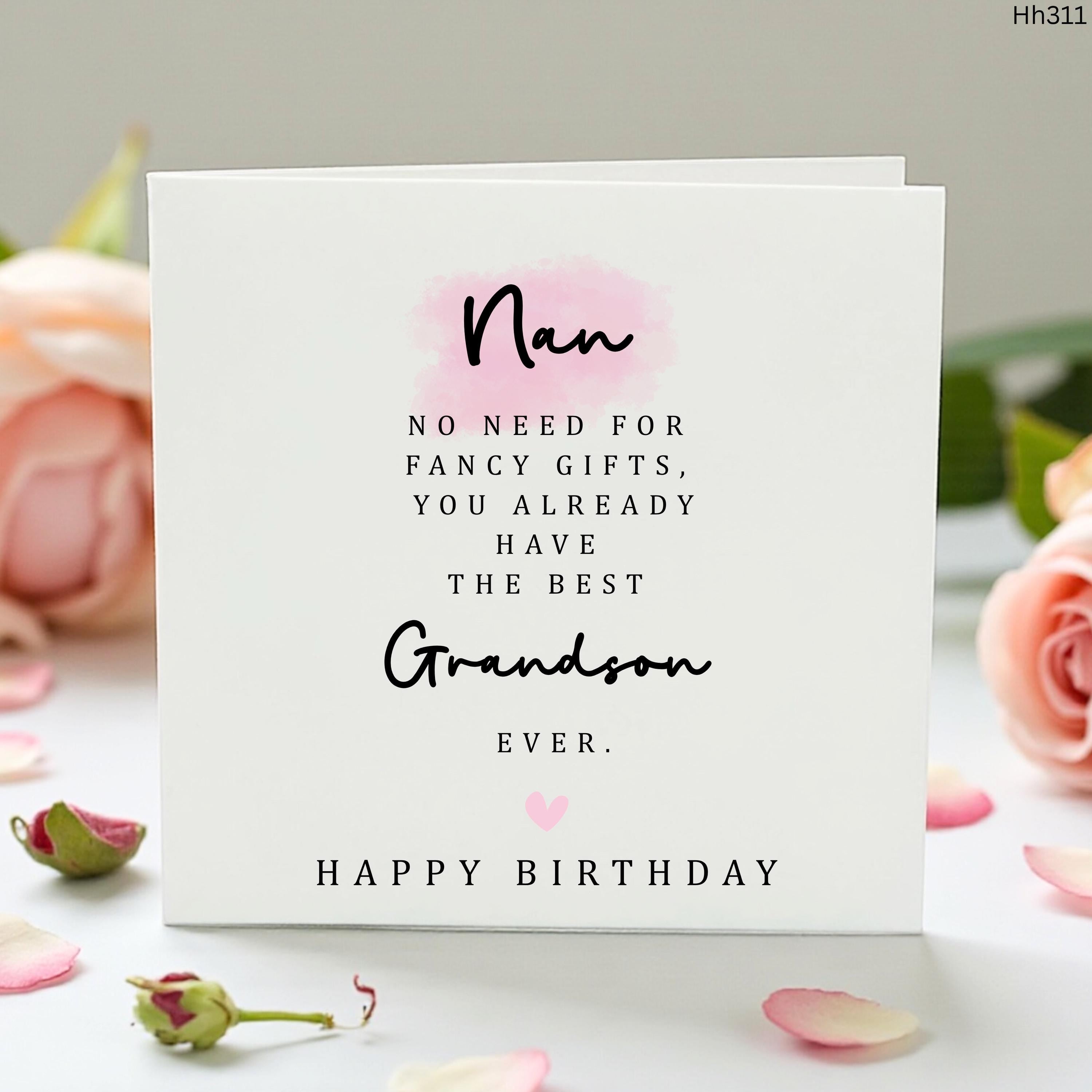Funny Nan Birthday Card from Grandson, Cute Sarcastic Birthday Card for Grandma, Joke Birthday Gift for Nanna, Witty Card for Grandmother