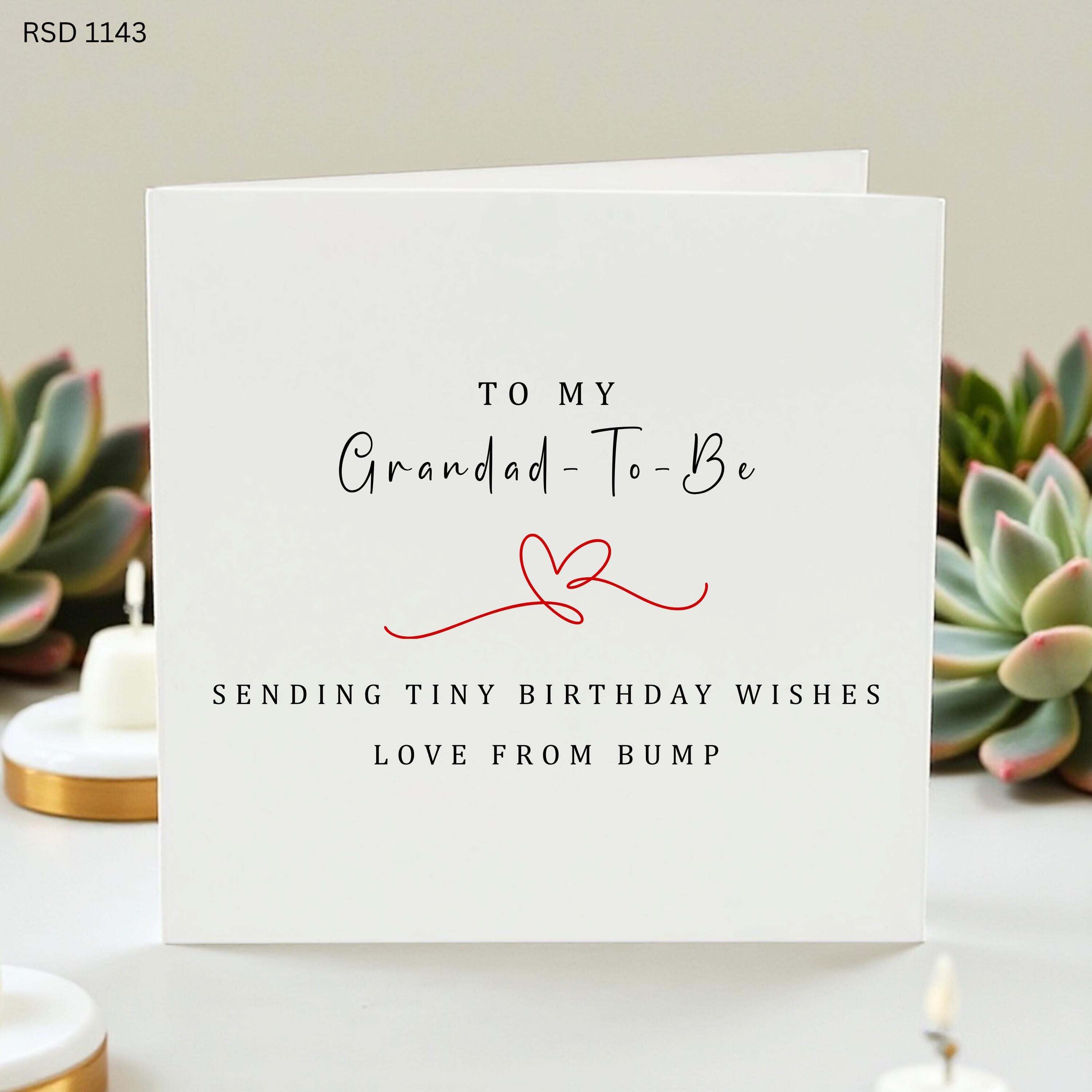Grandad To Be Birthday Card, From Bump Card, Pregnancy Announcement Gift, Future Grandad Card, Tiny Birthday Wishes, Baby Reveal