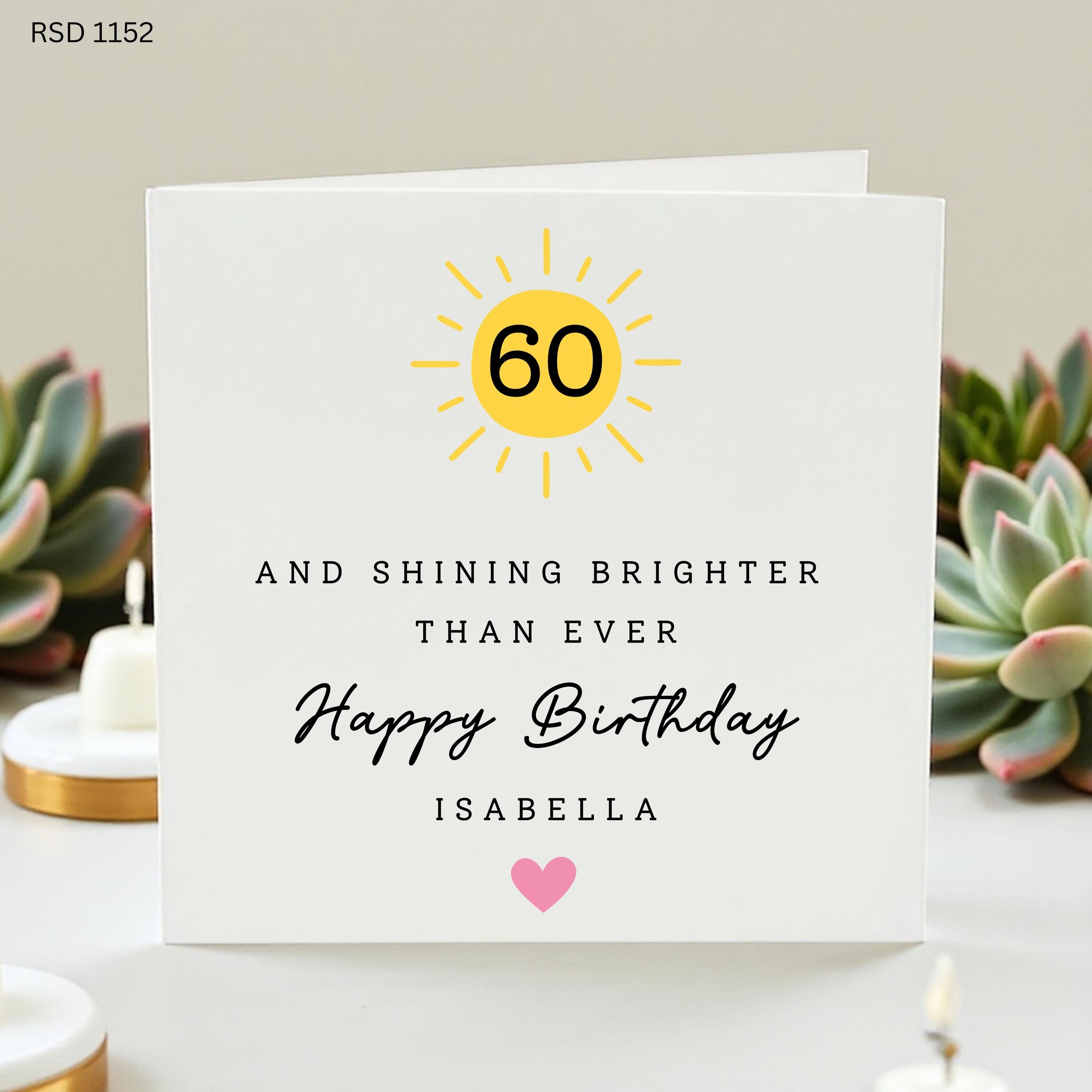 Personalised 60th Birthday Card, Shining Brighter Than Ever Card, 60th Birthday Gift For Her, Mum Sister Friend Card