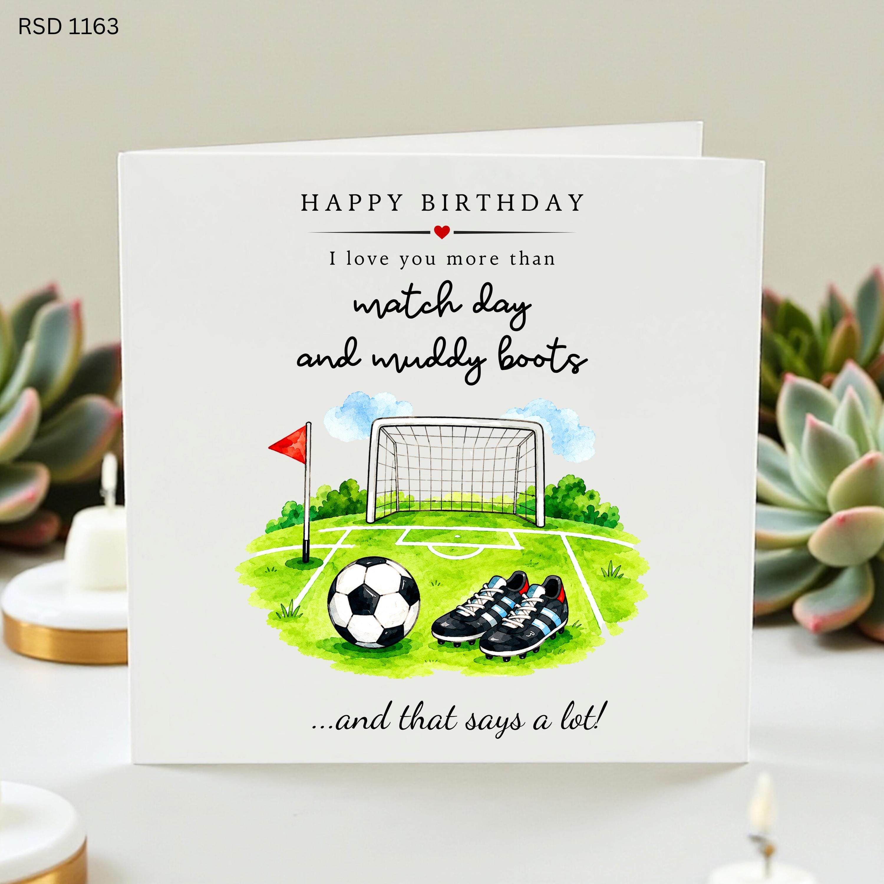 Football Birthday Card, Funny Football Lover Card For Him, Husband Boyfriend Dad Birthday Card, Match Day Love Card