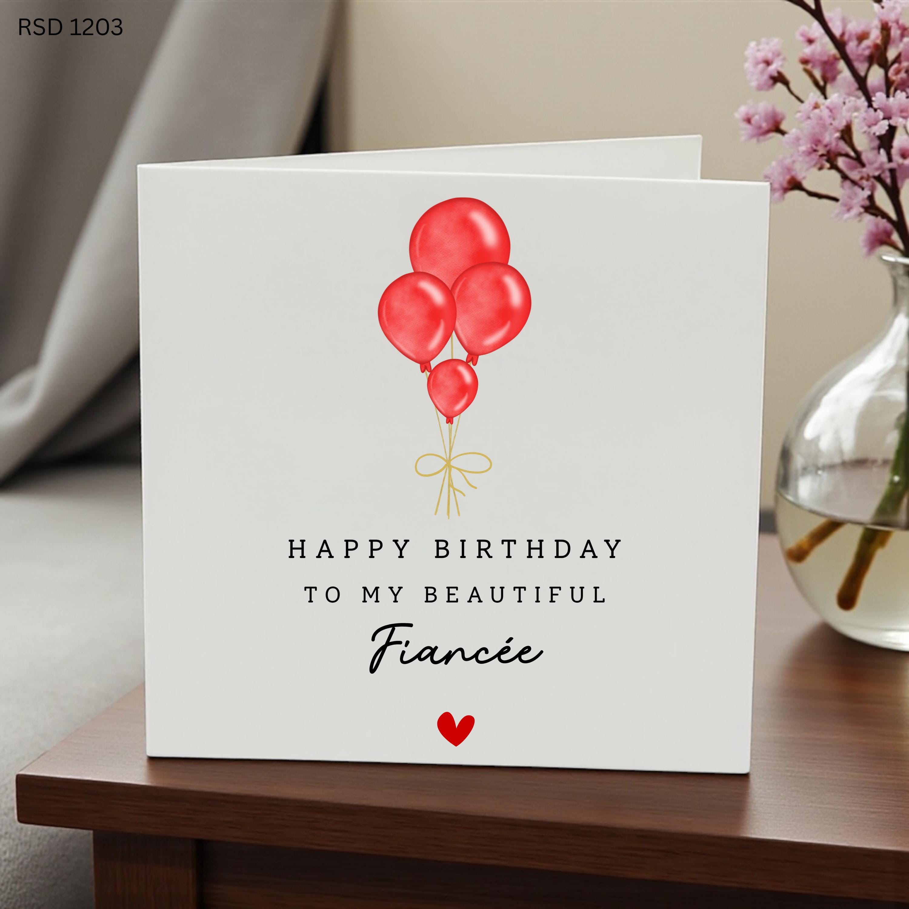 Personalised Fiancée Birthday Card, Happy Birthday Fiancée Card, Birthday Card for Future Wife, Romantic Birthday Card for Her, Beautiful