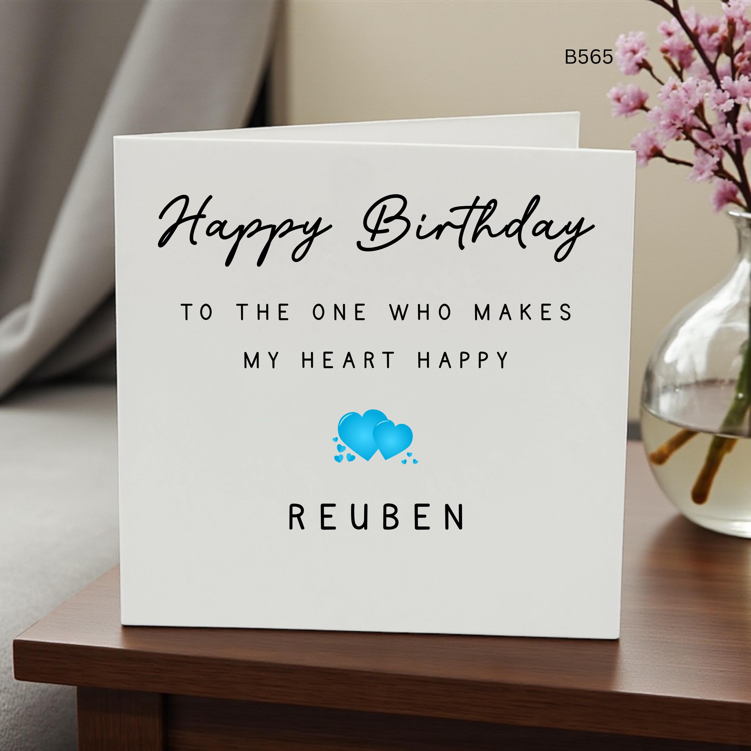 Personalised Boyfriend Birthday Card, Romantic Birthday Card for Him, Custom Name Birthday Card, Happy Birthday Boyfriend, Husband Birthday