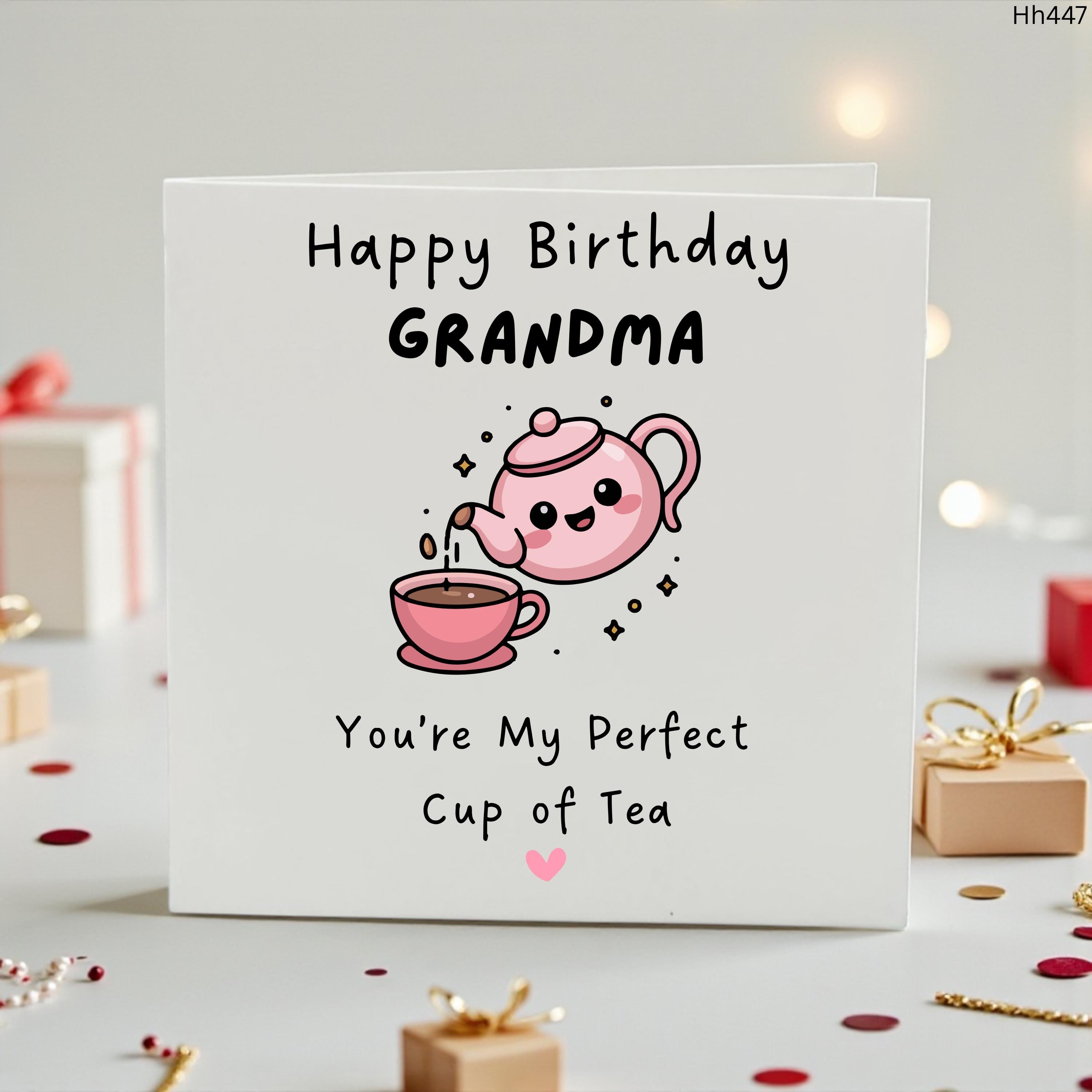 Grandma Birthday Card, Funny Grandma Card, Cute Grandma Birthday Gift, Nana Birthday Card, Tea Lover Grandma Card, Nan Card