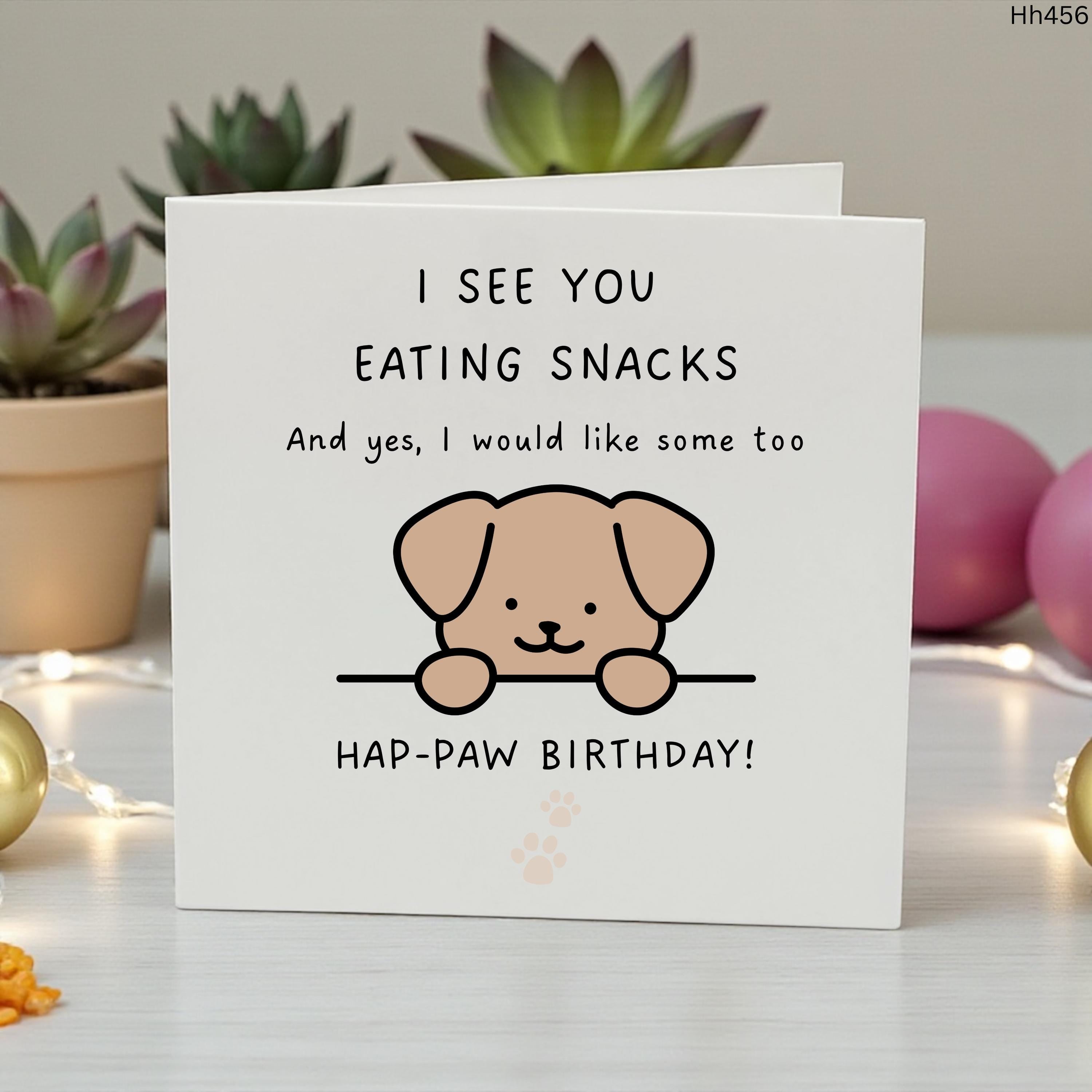 Funny Dog Birthday Card, Hap Paw Birthday Card, Dog Lover Birthday Card, Cute Puppy Greeting Card, Pet Owner Birthday Gift