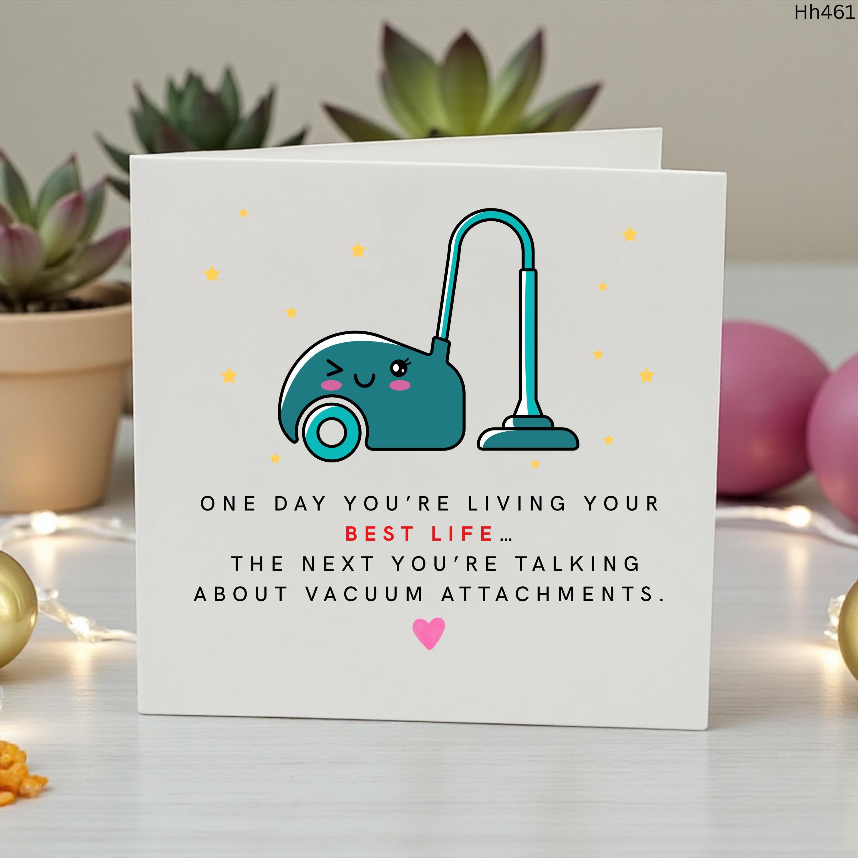 Funny Birthday Card for Her or Him, Getting Older Birthday Card, Vacuum Attachment Joke Card, Humorous Adult Birthday