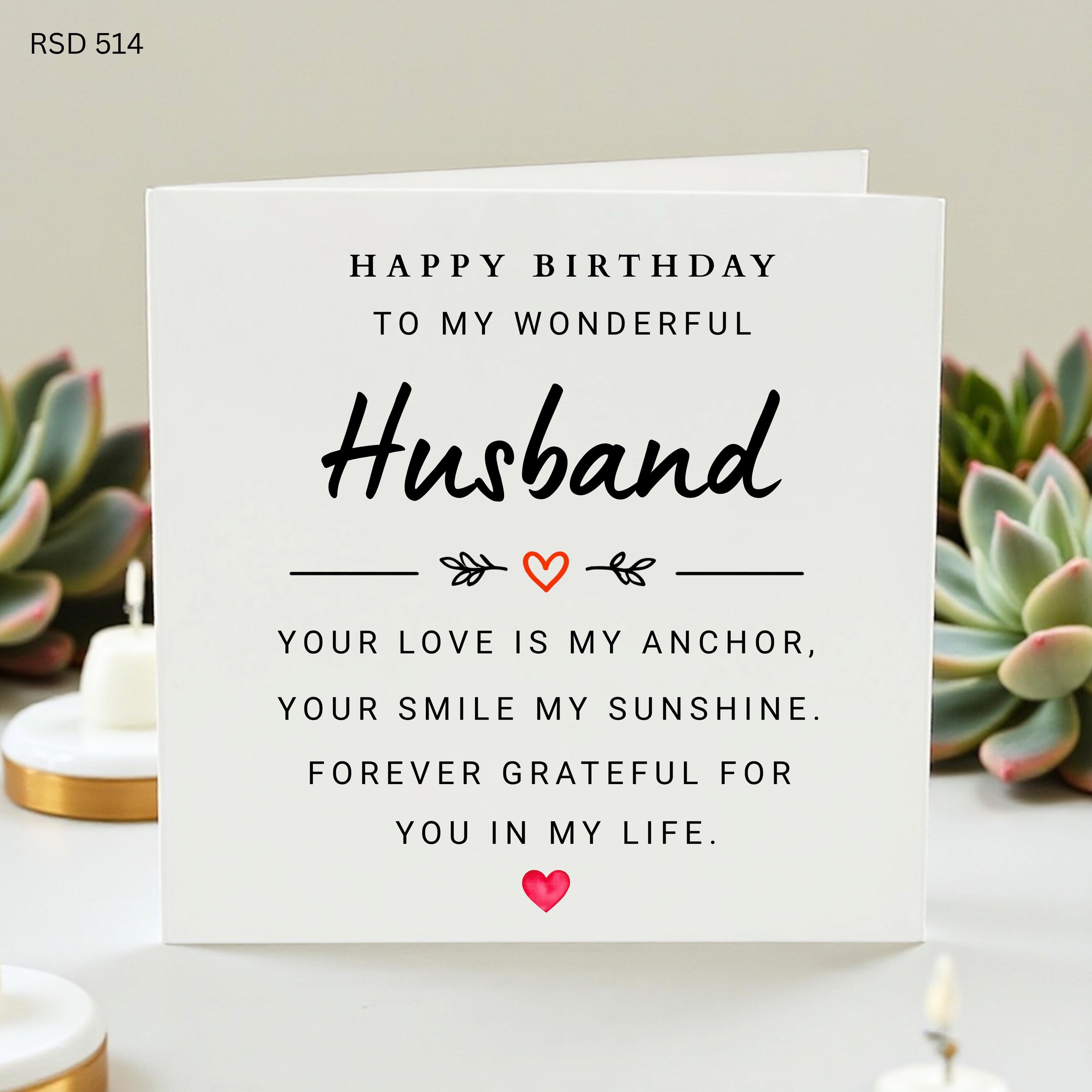 Husband Birthday Card from Wife, Romantic Birthday Card for Him, Sentimental Love Card, Wonderful Husband Card