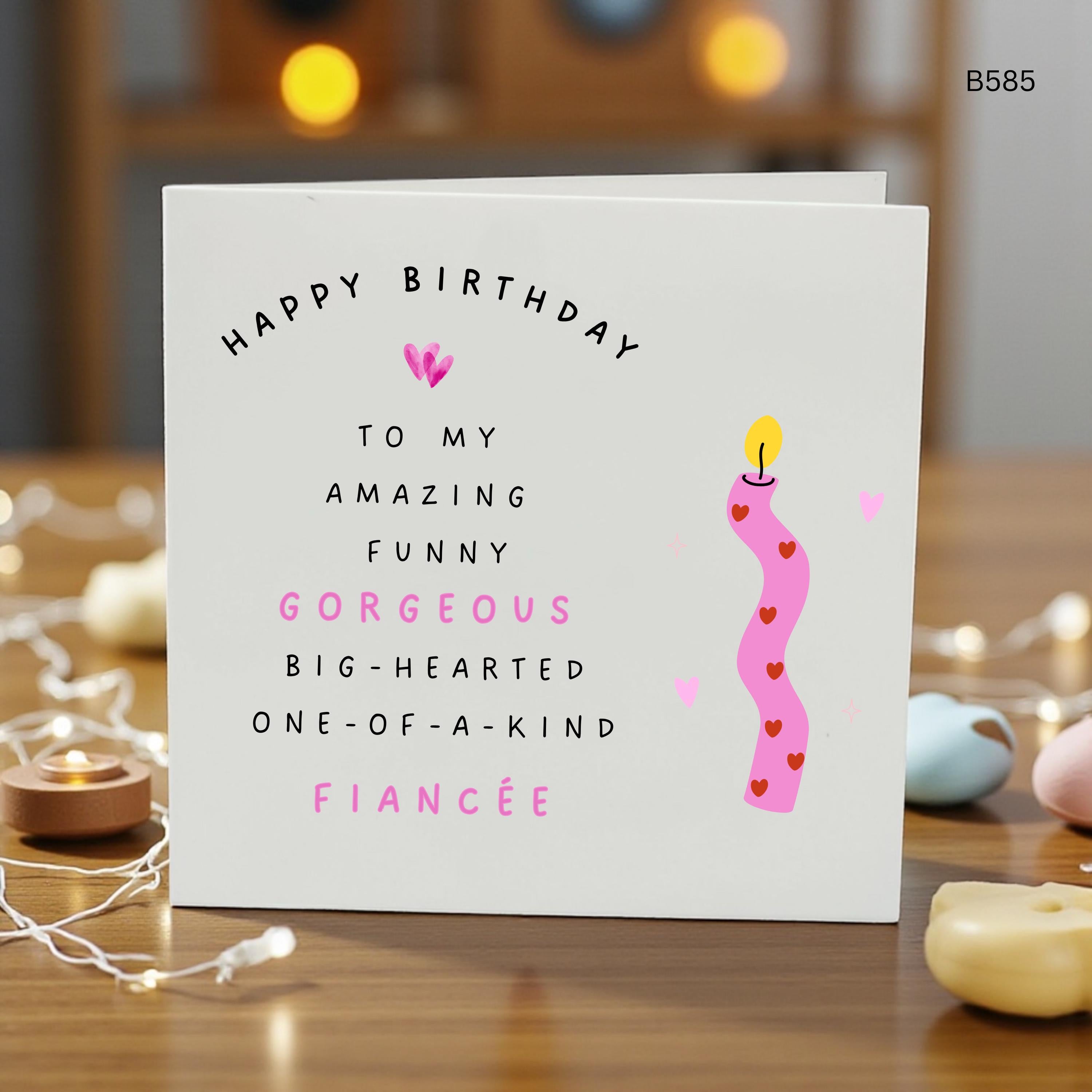 Birthday Card for Fiancée, Personalised Fiancée Birthday Card, Funny Romantic Birthday Card for Her, Cute Fiancee Birthday Card