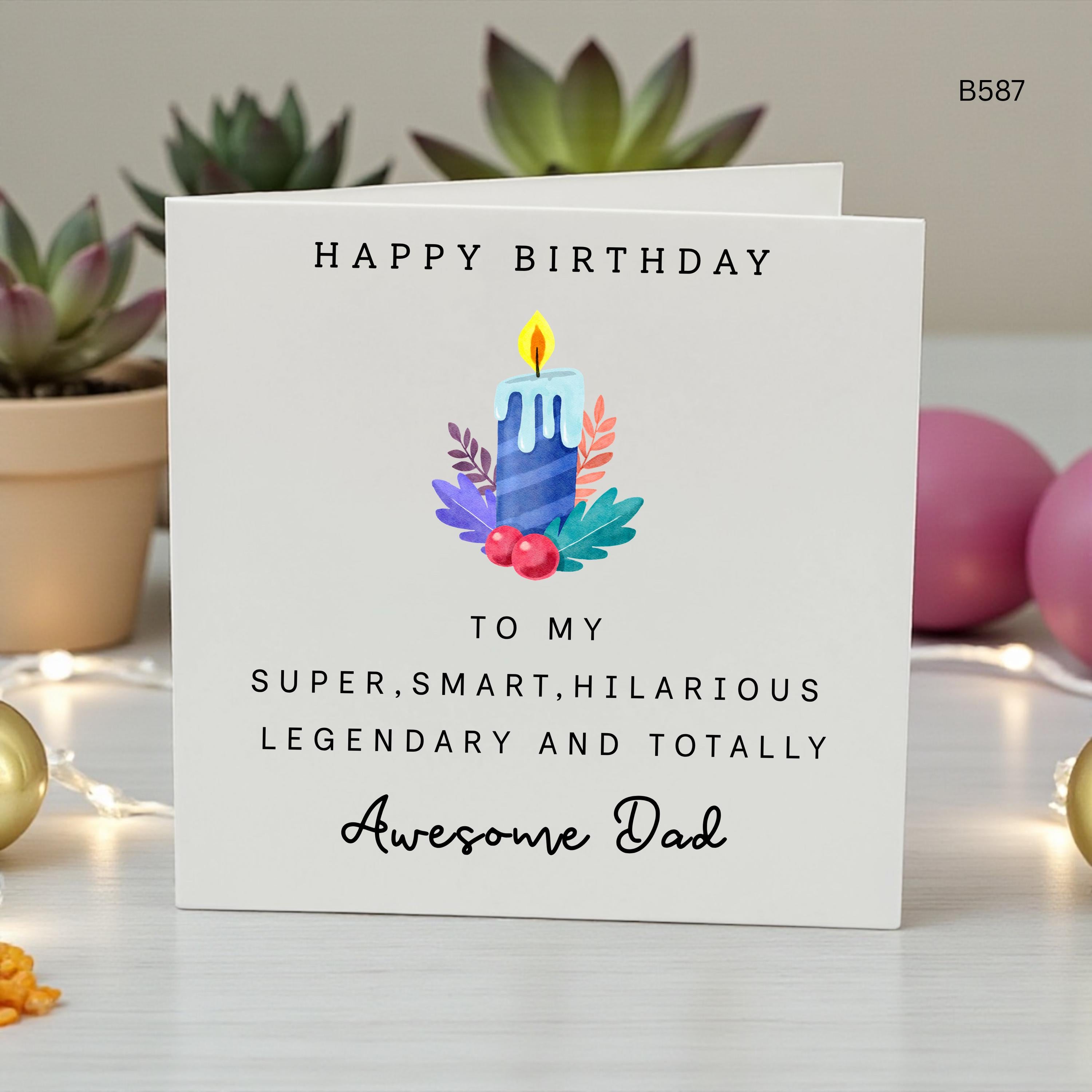 Personalised Dad Birthday Card, Funny Birthday Card For Dad, Awesome Dad Card, Super Smart Hilarious Dad Gift, Father Birthday Card